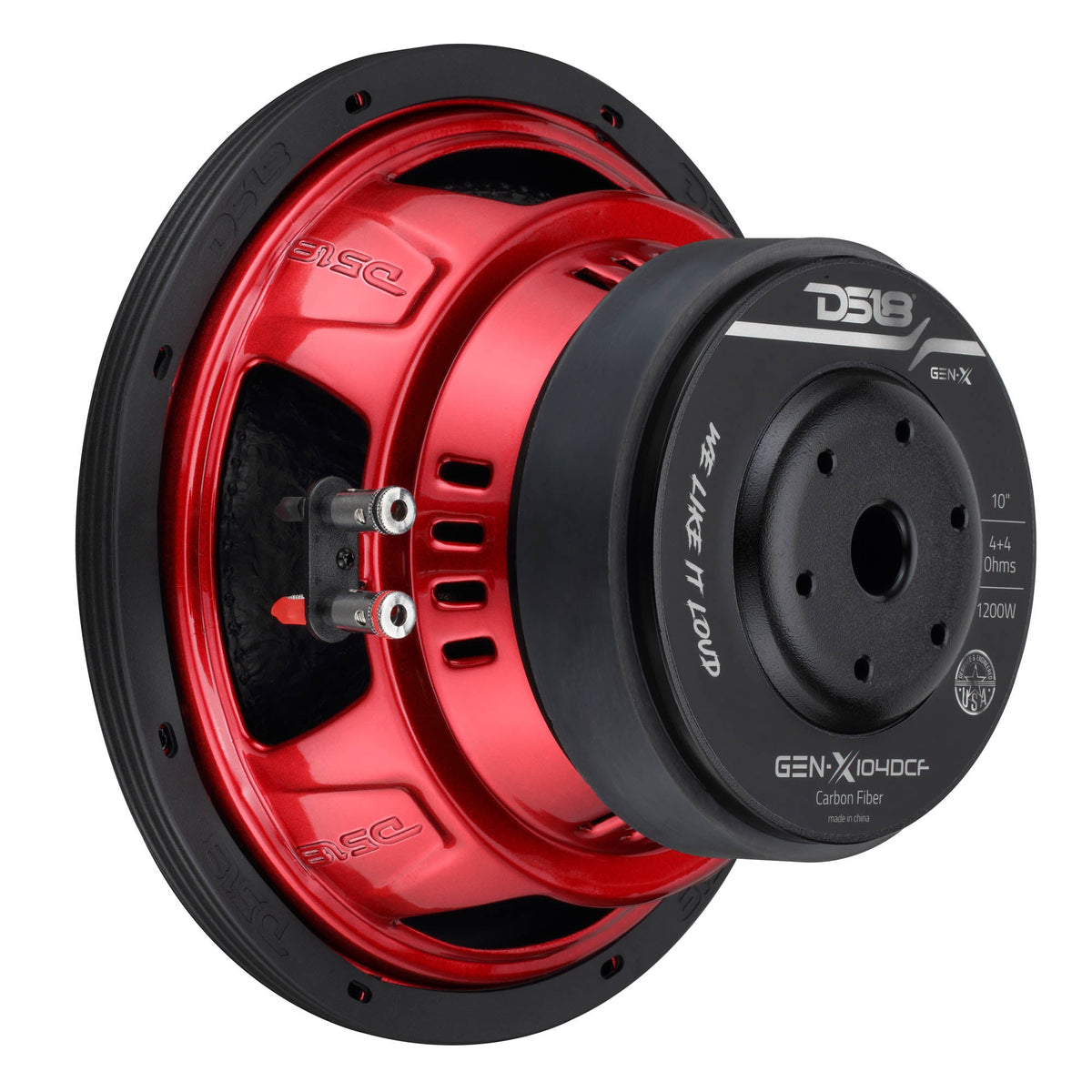 DS18 GEN-X104DCF GEN-X 10" Subwoofer with Carbon Fiber Dust Cap 600W RMS Dual 4-Ohm Voice Coils — view 4 of 5