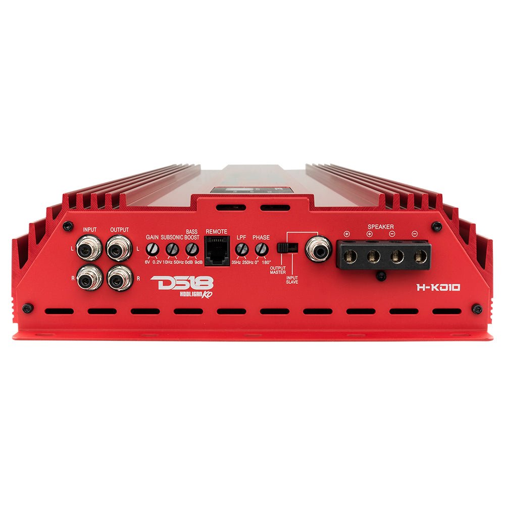DS18 HOOLIGAN KO Red 1-Channel Amplifier with Voltmeter 10000 Watts Rms @ 1-Ohm Made In Korea
