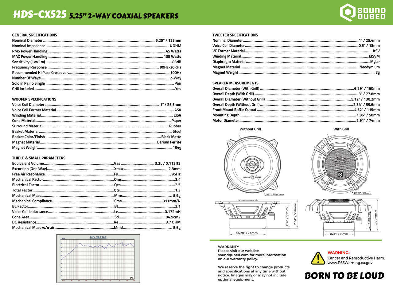 SoundQubed HDS 5.25" Pro Audio Speaker Car Audio