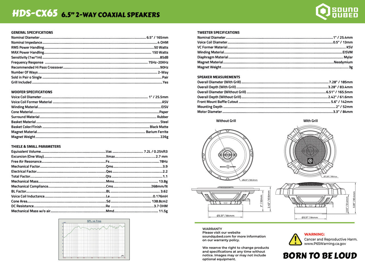 SoundQubed HDS 6.5" Pro Audio Speaker Car Audio