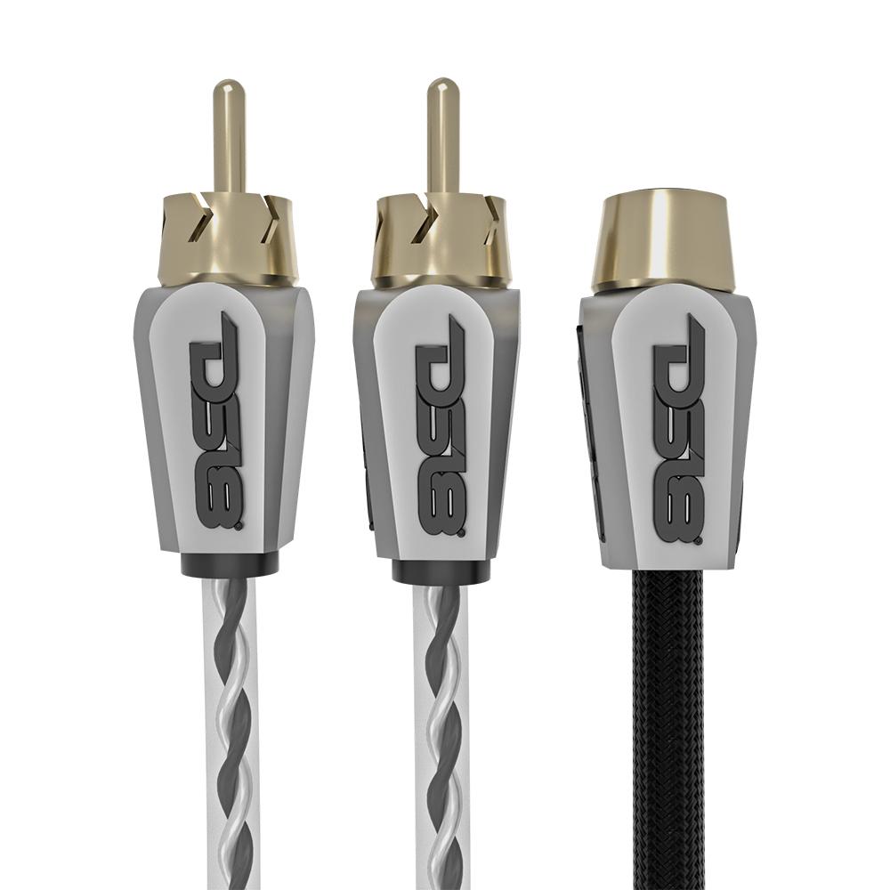 DS18 Level 3 RCA 100% Copper OFC Y Connector 1 FEMALE to 2 MALE - BLACK - RED
