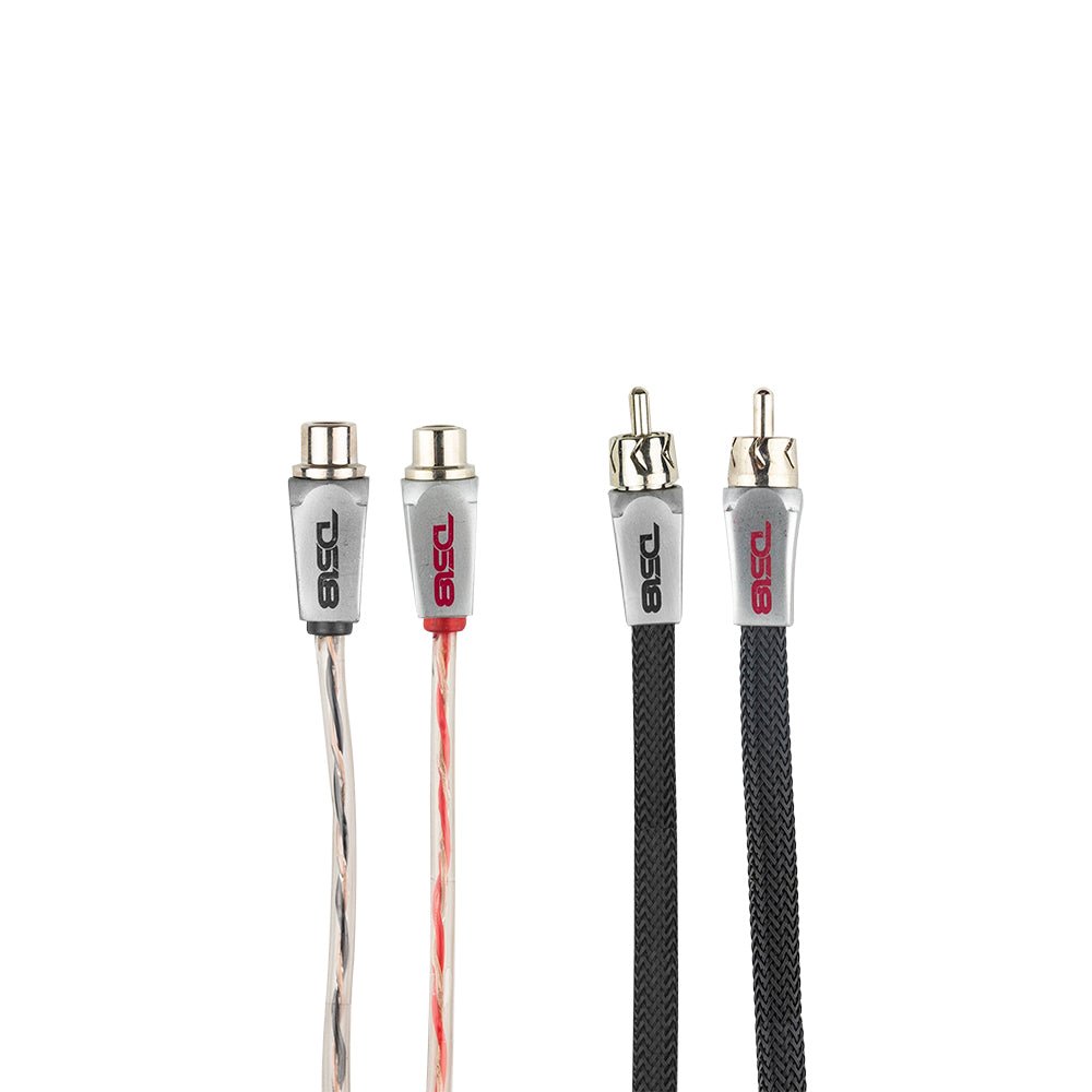 DS18 Level 3 RCA 100% Copper OFC Y Connector 2 FEMALE to 1 MALE - BLACK / RED Kit