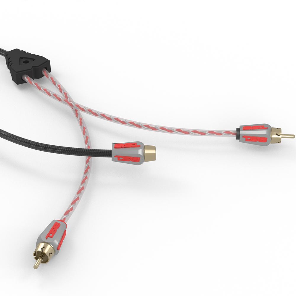 DS18 Level 3 RCA 100% Copper OFC Y Connector 2 FEMALE to 1 MALE - BLACK - RED