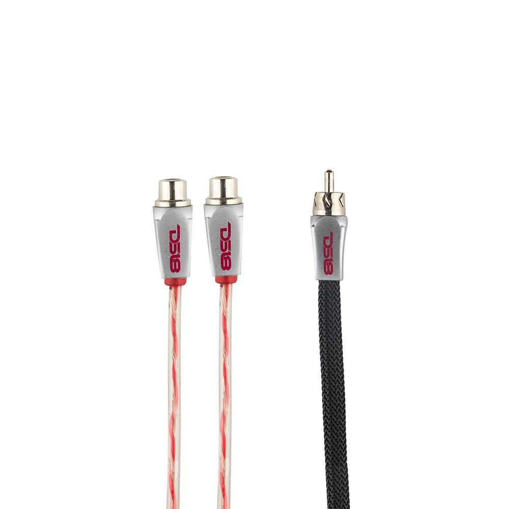 DS18 Level 3 RCA 100% Copper OFC Y Connector 2 FEMALE to 1 MALE - BLACK - RED