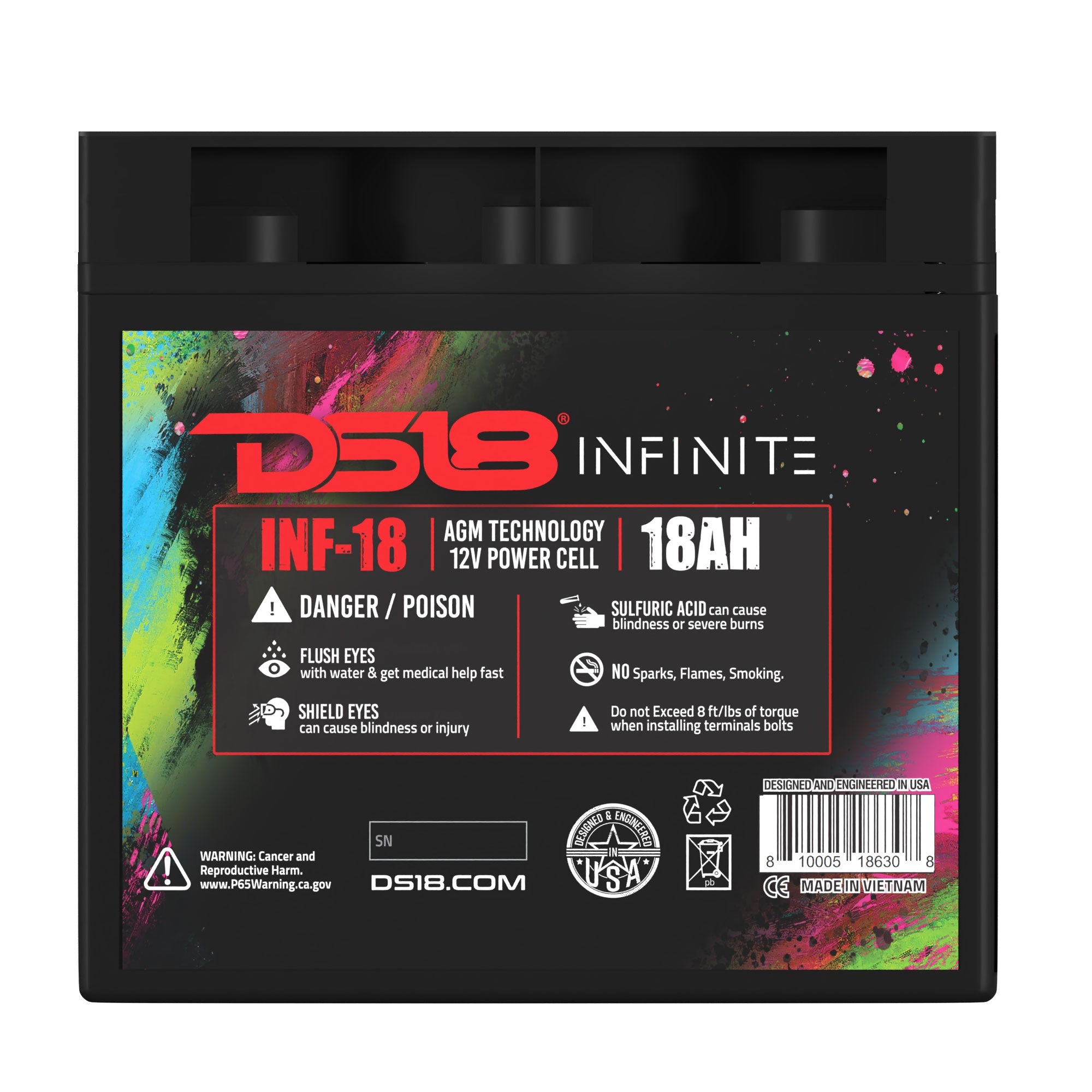 DS18 INFINITE 18 AH AGM Power Cell 12 Volt Battery