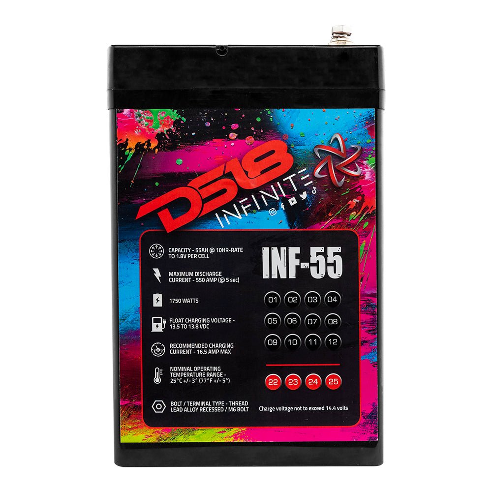 DS18 INFINITE 55 AH AGM Power Cell 12 Volt Battery