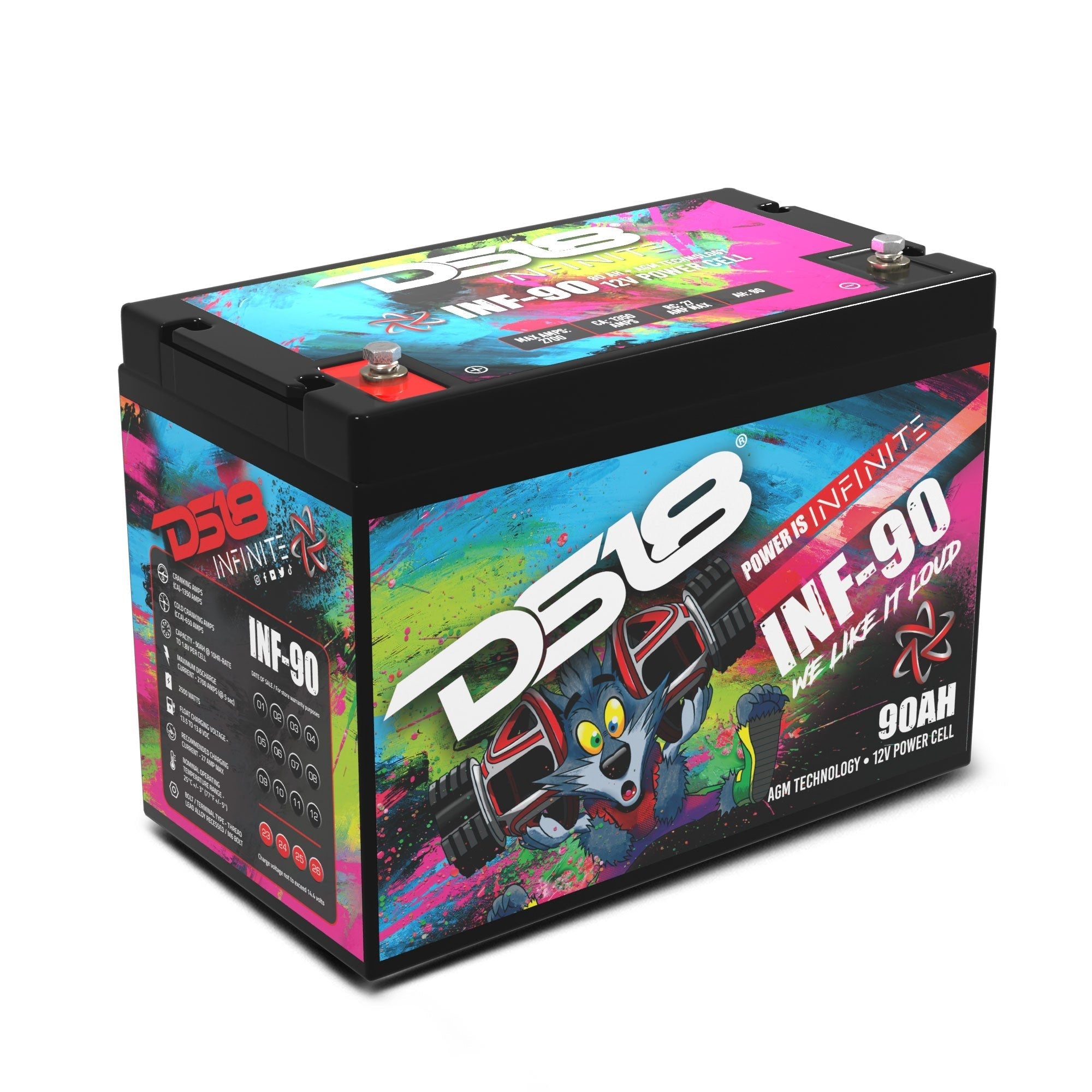 DS18 INFINITE 90 AH AGM Power Cell 12 Volt Battery