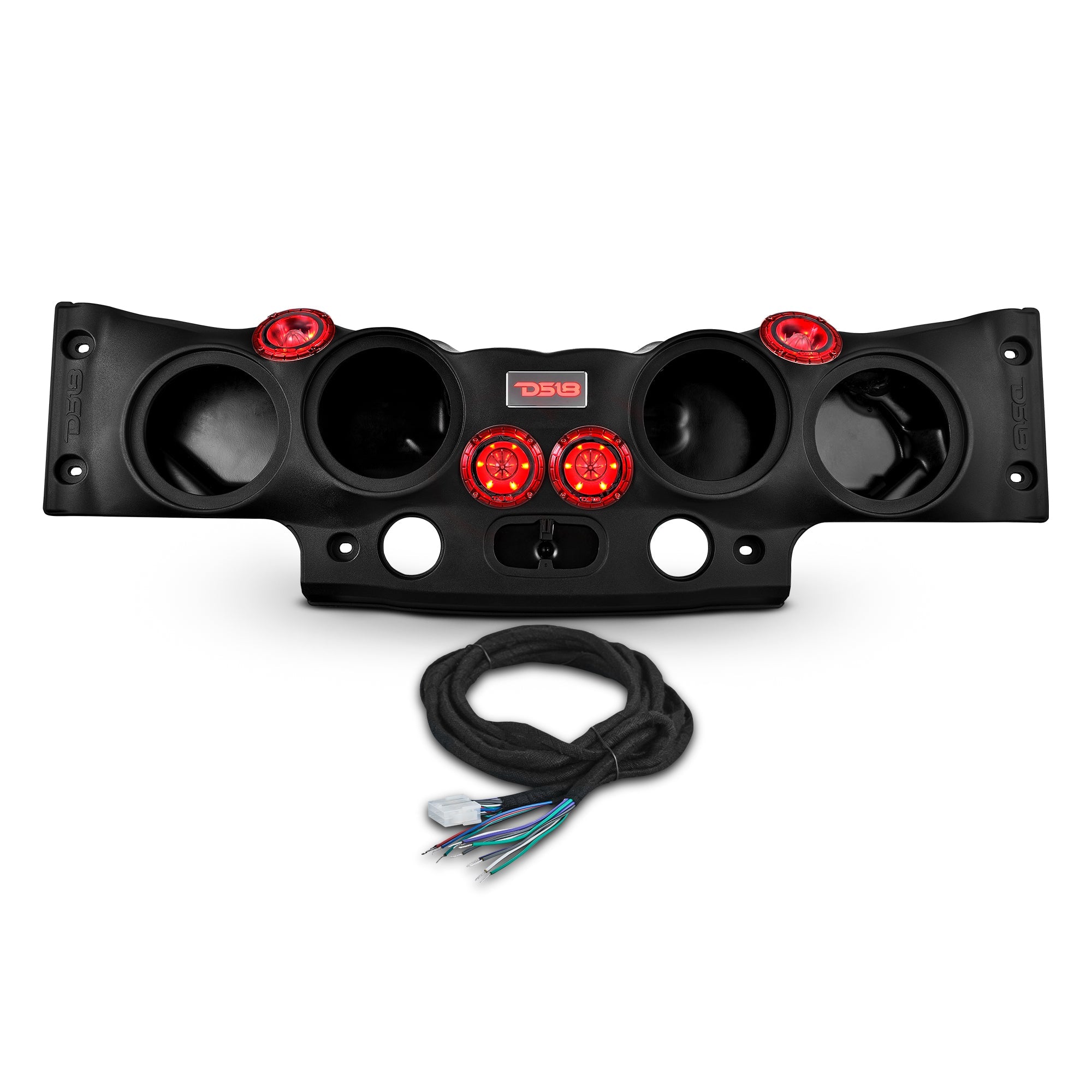 DS18 Jeep JK/JKU Overhead Sound Bar System Fits 4 X 8" Speakers (Not included) 4 X Tweeters PRO-TW4L and 2 X Drivers PRO-DRNSC1.5 and Harness Included- Black
