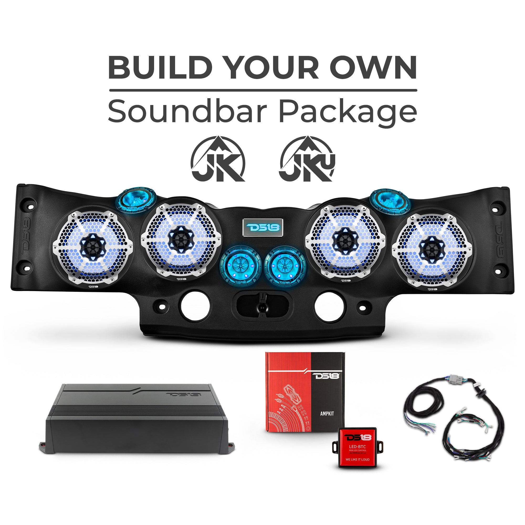 DS18 Jeep JK/JKU 2007-2018 Overhead Sound Bar – Build Your Own