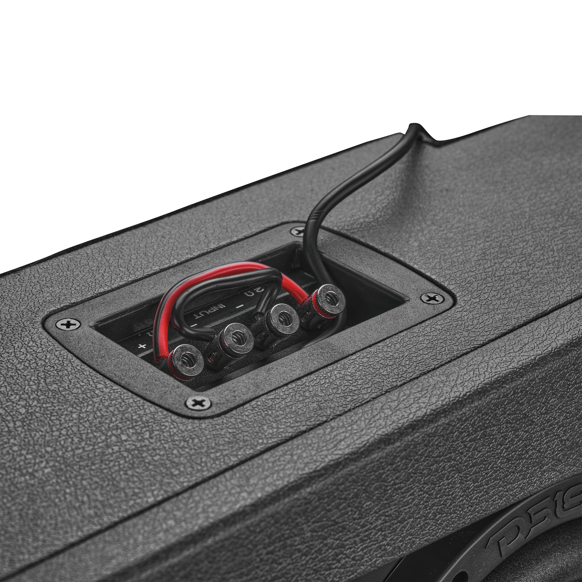 DS18 Jeep JT Gladiator Loaded Under Rear Seat Subwoofer Enclosure with 4 X 8" ZR8.2D, Leather Wrapped and Digital LED Lights | 1800 Watts RMS @ 1-Ohm