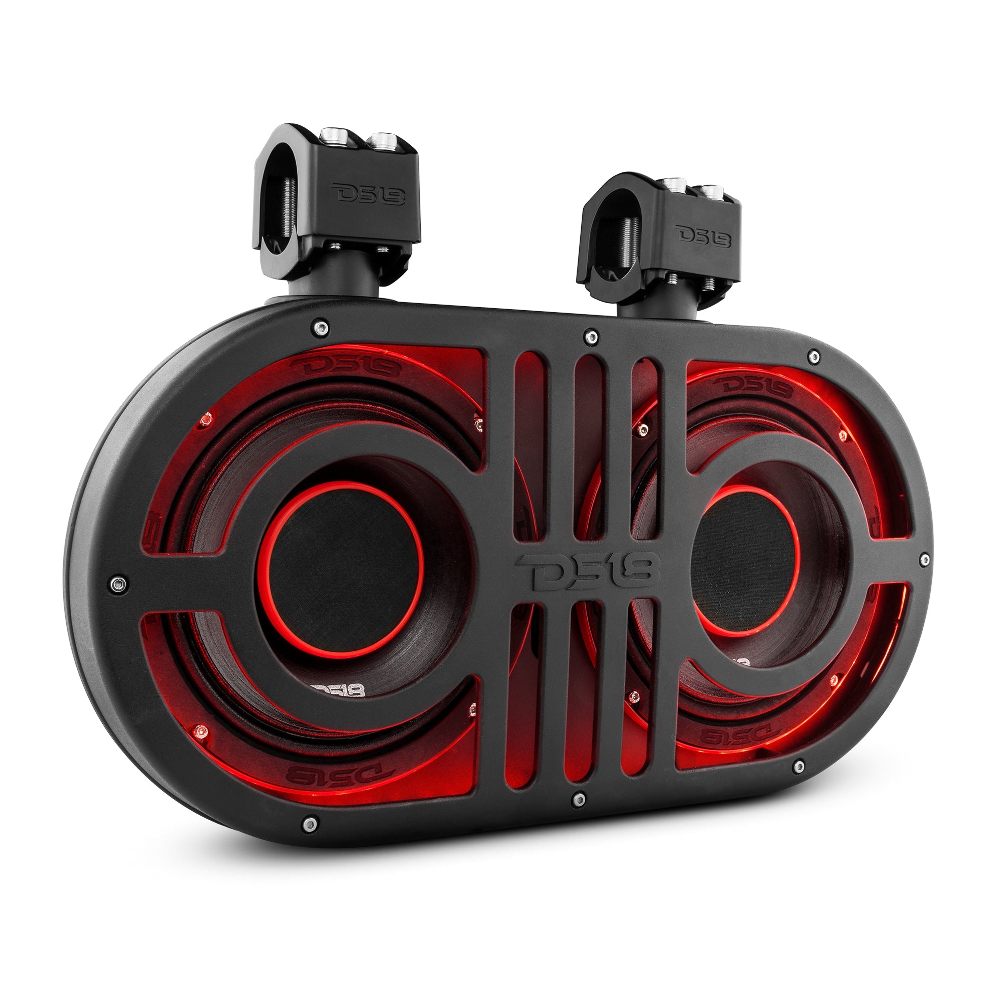 DS18 Dual 8" Marine and Powersports PRO Roll Cage Sound Bar System with Built in LED RGB Lights 500 Watts Rms ( 2 x PRO-HY8.4B Included)