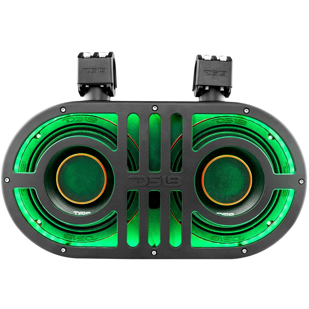 DS18 Dual 8" Marine and Powersports PRO Roll Cage Sound Bar System with Built in LED RGB Lights 500 Watts Rms ( 2 x PRO-HY8.4B Included)
