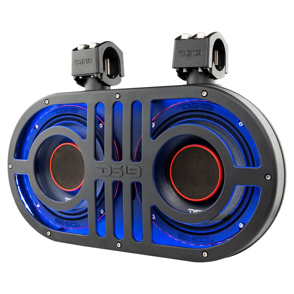 DS18 Dual 8" Marine and Powersports PRO Roll Cage Sound Bar System with Built in LED RGB Lights 500 Watts Rms ( 2 x PRO-HY8.4B Included)