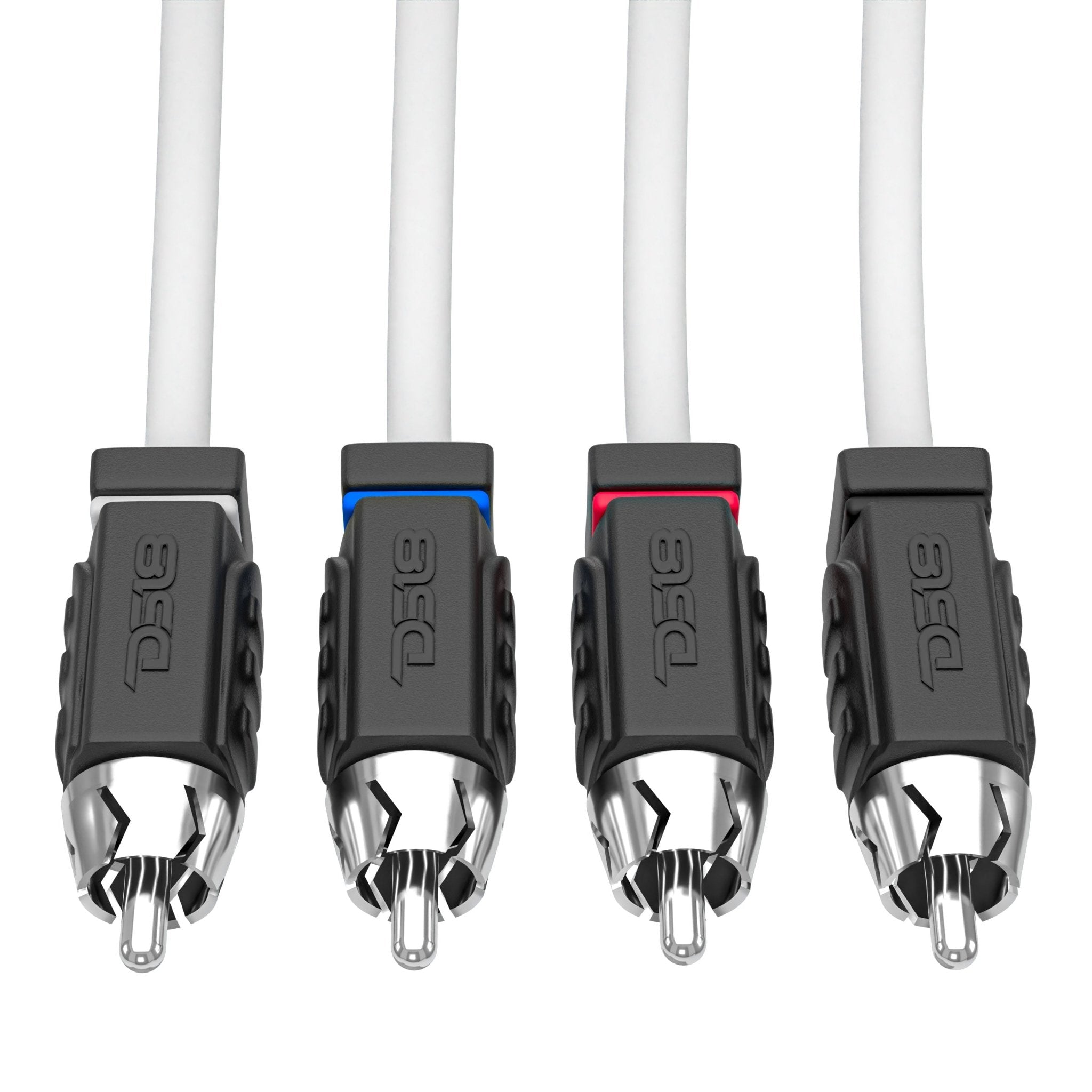 DS18 RCA Marine Grade Tinned 100% Copper OFC 25 Feet / 4 Channel - WHITE
