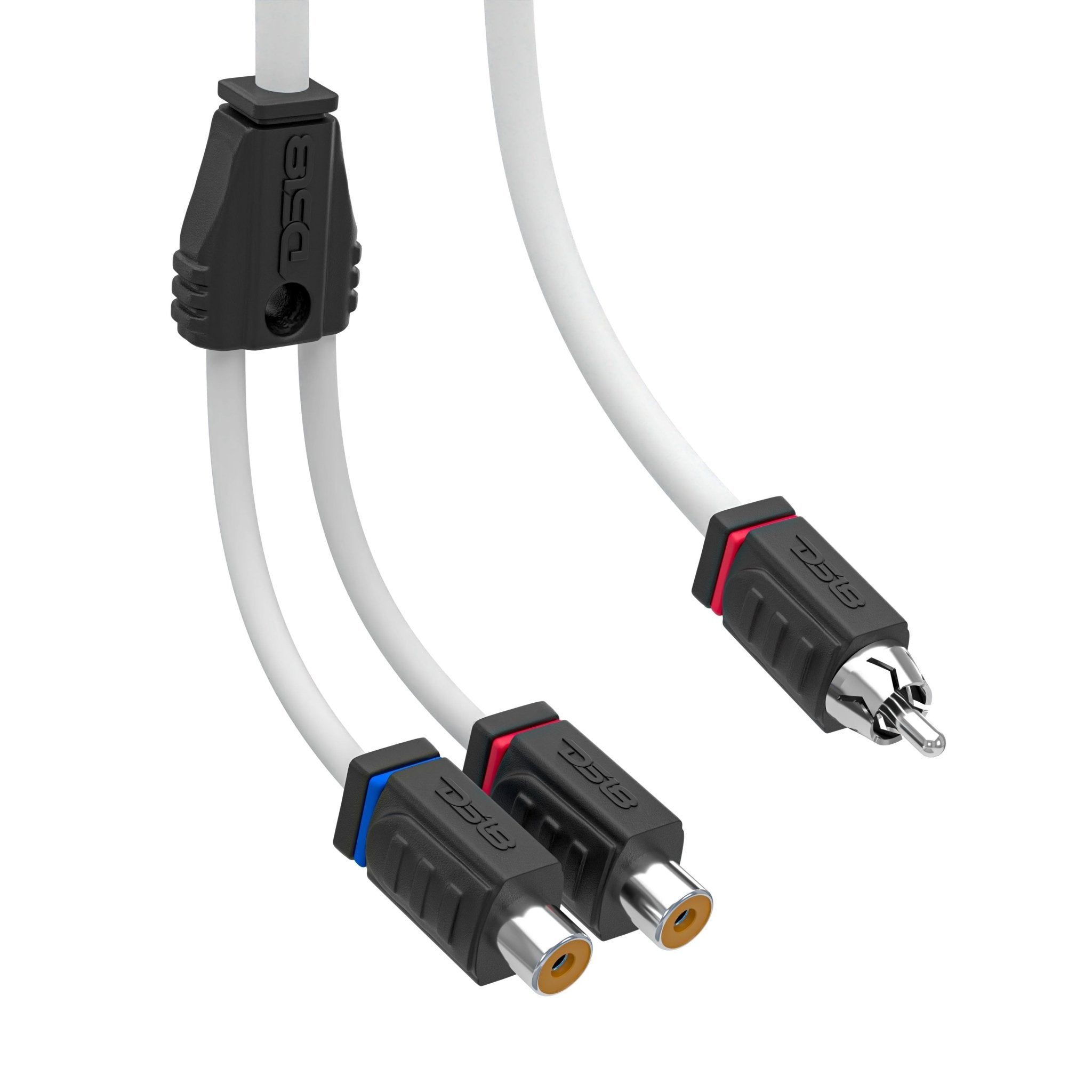 DS18 RCA Marine Grade Tinned 100% Copper OFC Y Connector 2 FEMALE to 1 MALE - WHITE