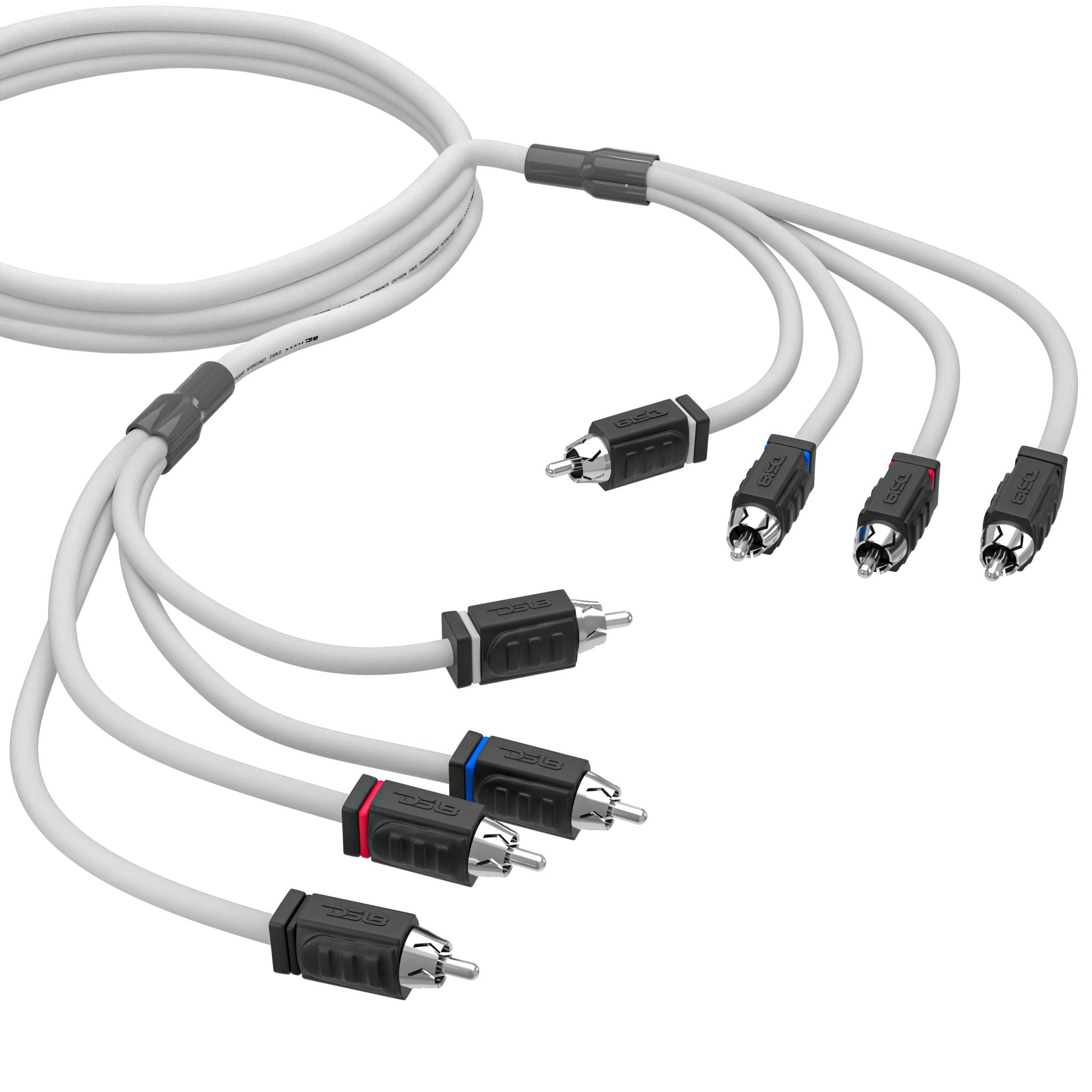 DS18 RCA Marine Grade Tinned 100% Copper OFC 6 Feet / 4 Channel - WHITE