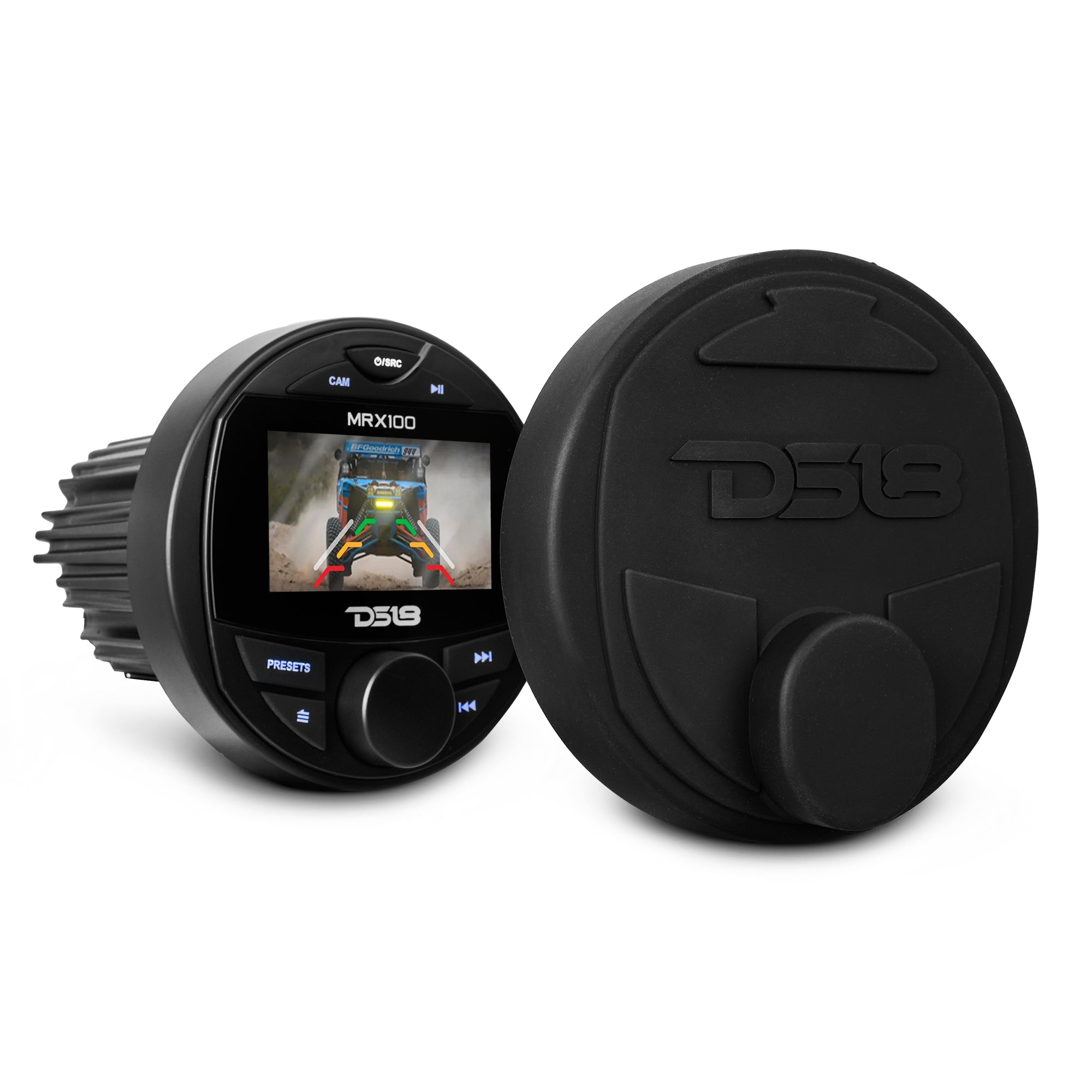 DS18 Marine and Powersports Headunit 3" Color TFT screen , 2 Zones, 4 volts Output, BT, RDS 4 X 50 Watts