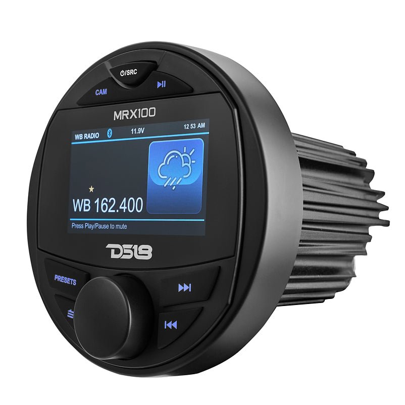 DS18 Marine and Powersports Headunit 3" Color TFT screen , 2 Zones, 4 volts Output, BT, RDS 4 X 50 Watts