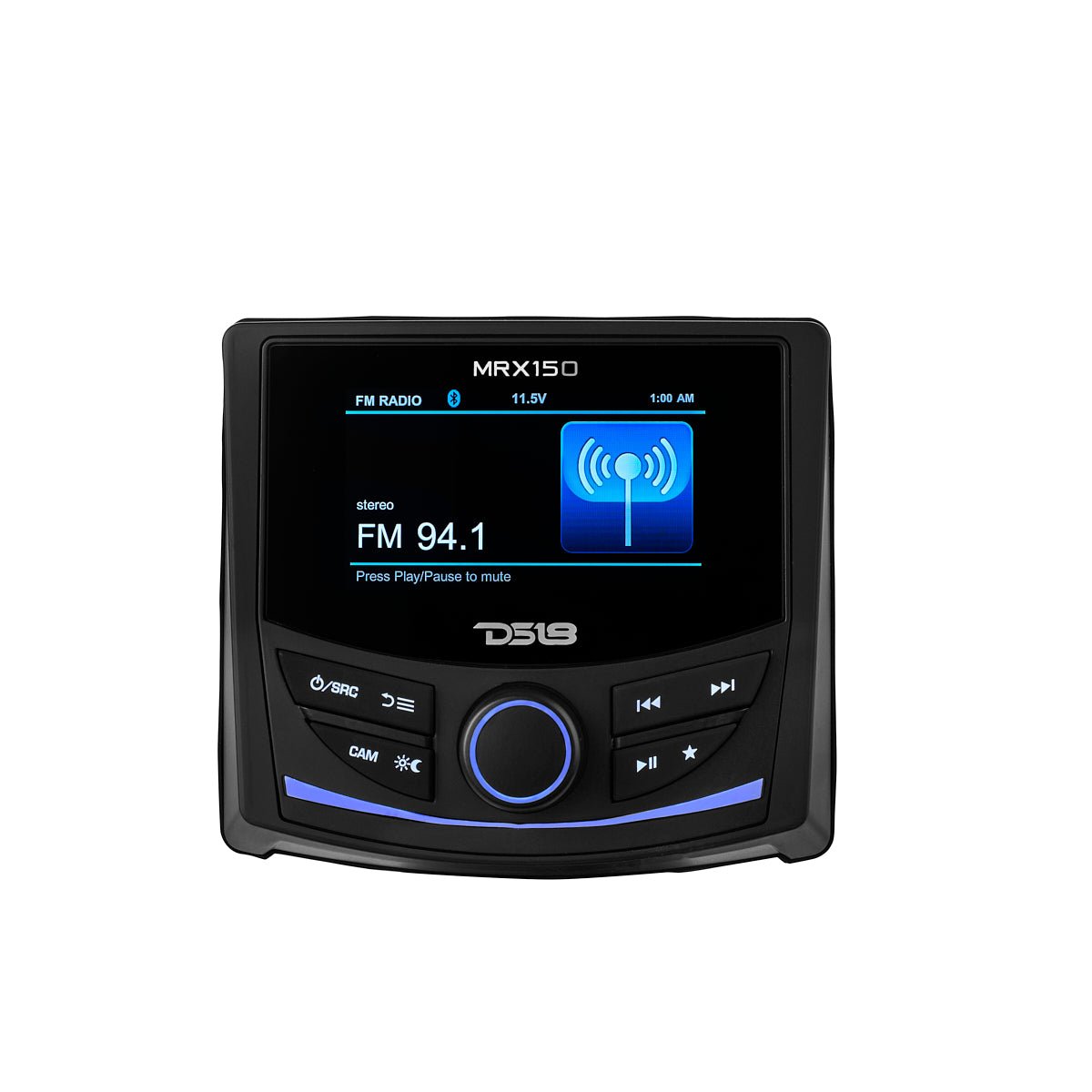 DS18 Marine and Powersports Headunit 3" Color TFT screen , 2 Zones, 4 volts Output, BT, RDS 4 X 50 Watts