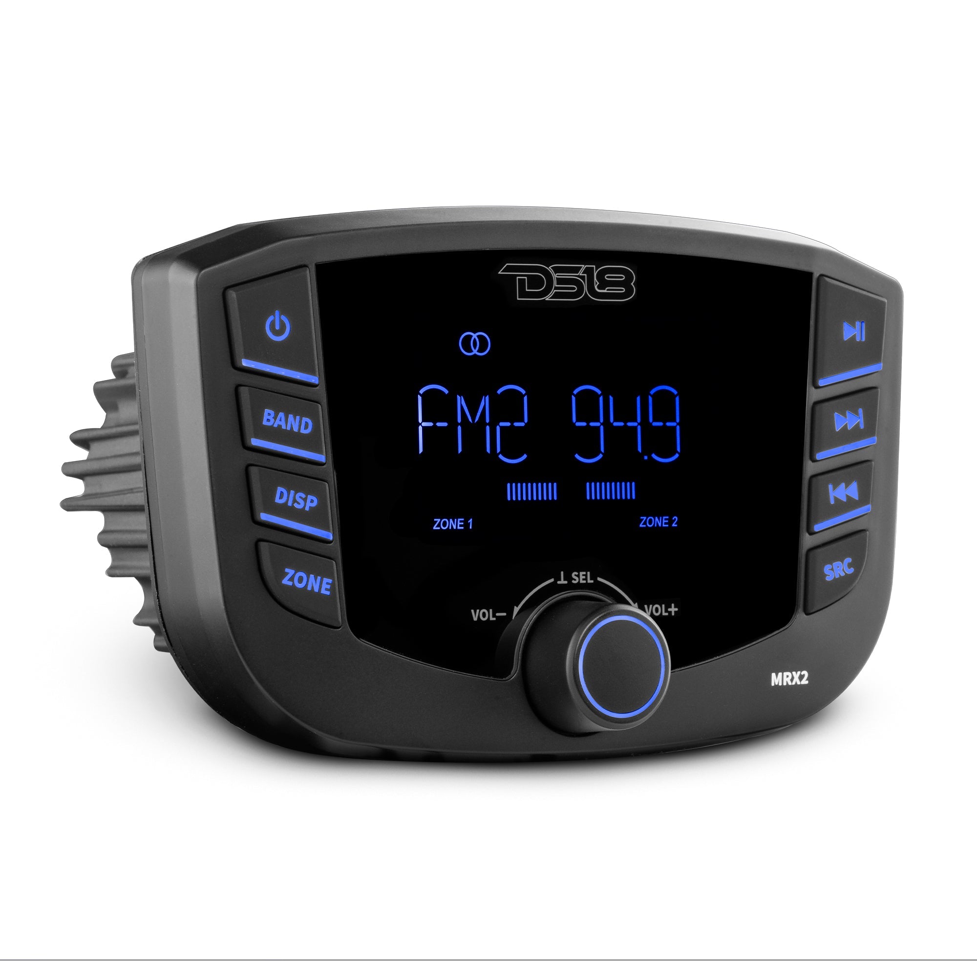 DS18 Marine and Powersports Headunit 3" LCD screen , 2 Zones, 4 volts Output, BT, RDS 4X50 Watts