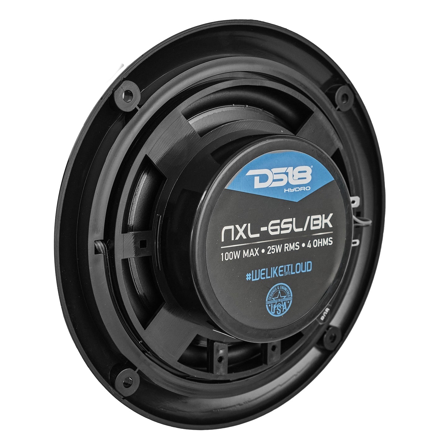 DS18 NXL 6.5" 2-Way Coaxial Marine Shallow Speaker With LED RGB Lights 25 Watts Rms 4-Ohm