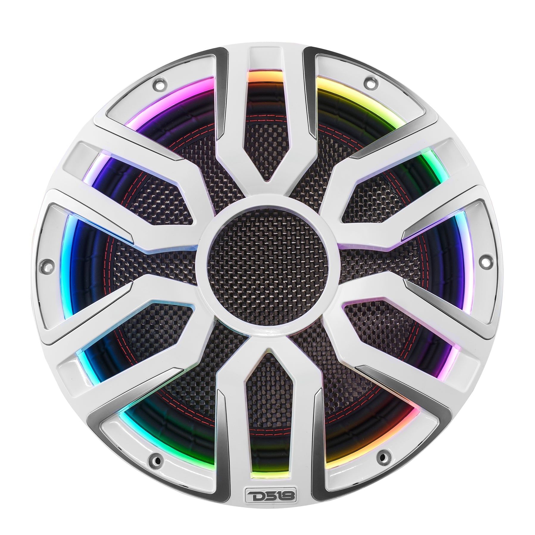 DS18 12" Neodymium Marine & Powersport Subwoofer with Digital LED Lights and Carbon Fiber Cone | 800W RMS 4-Ohm