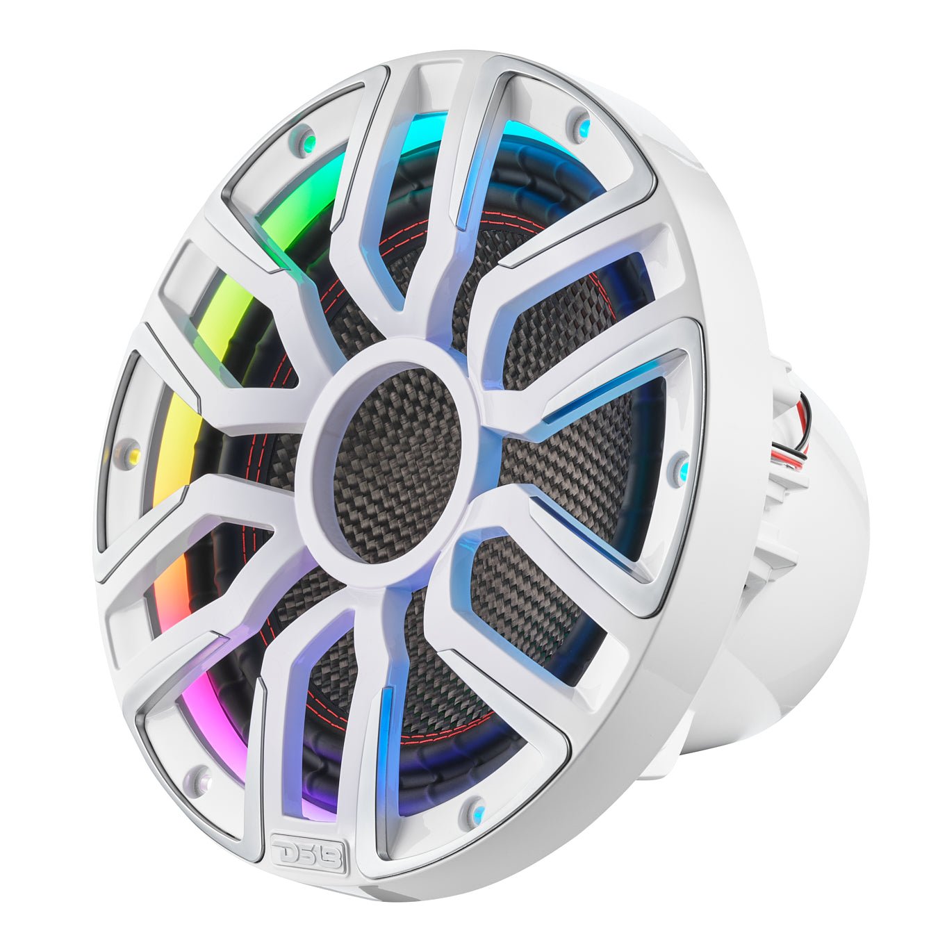 DS18 12" Neodymium Marine & Powersport Subwoofer with Digital LED Lights and Carbon Fiber Cone | 800W RMS 4-Ohm