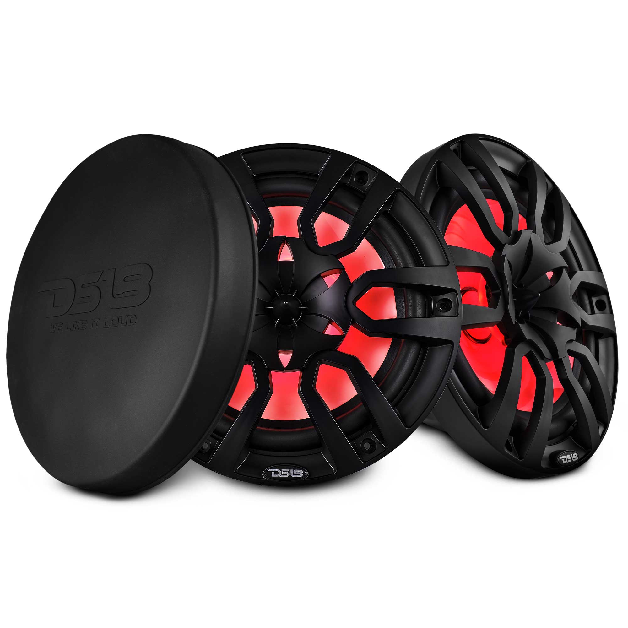 DS18 NXL 10" 2-Way Coaxial Marine Speaker with LED RGB Lights | 200W RMS 4-Ohm