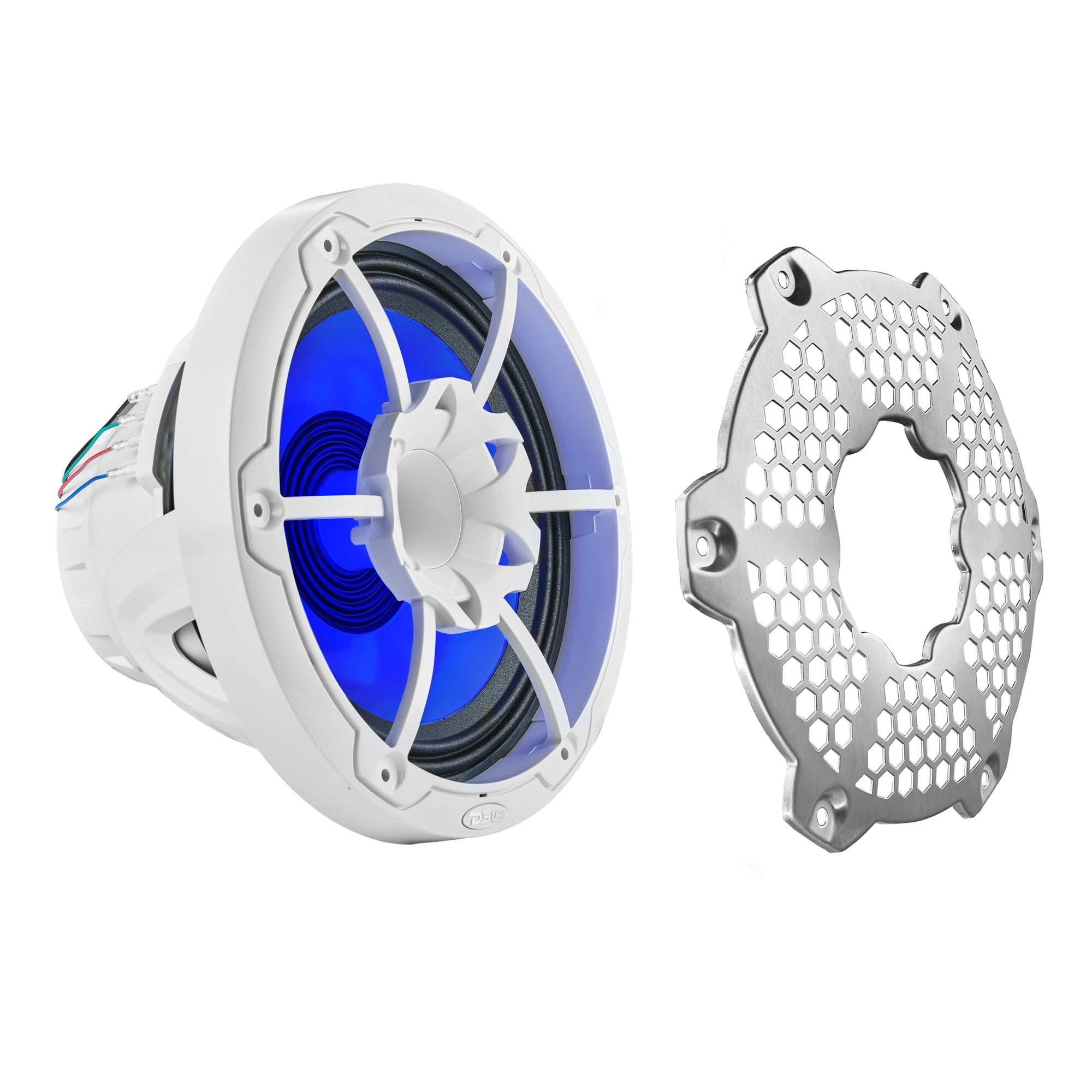 DS18 10” Marine 2-Way Hybrid Speaker with RGB LED, Compression Driver and Neodymium Magnet | 450W RMS 4-Ohm