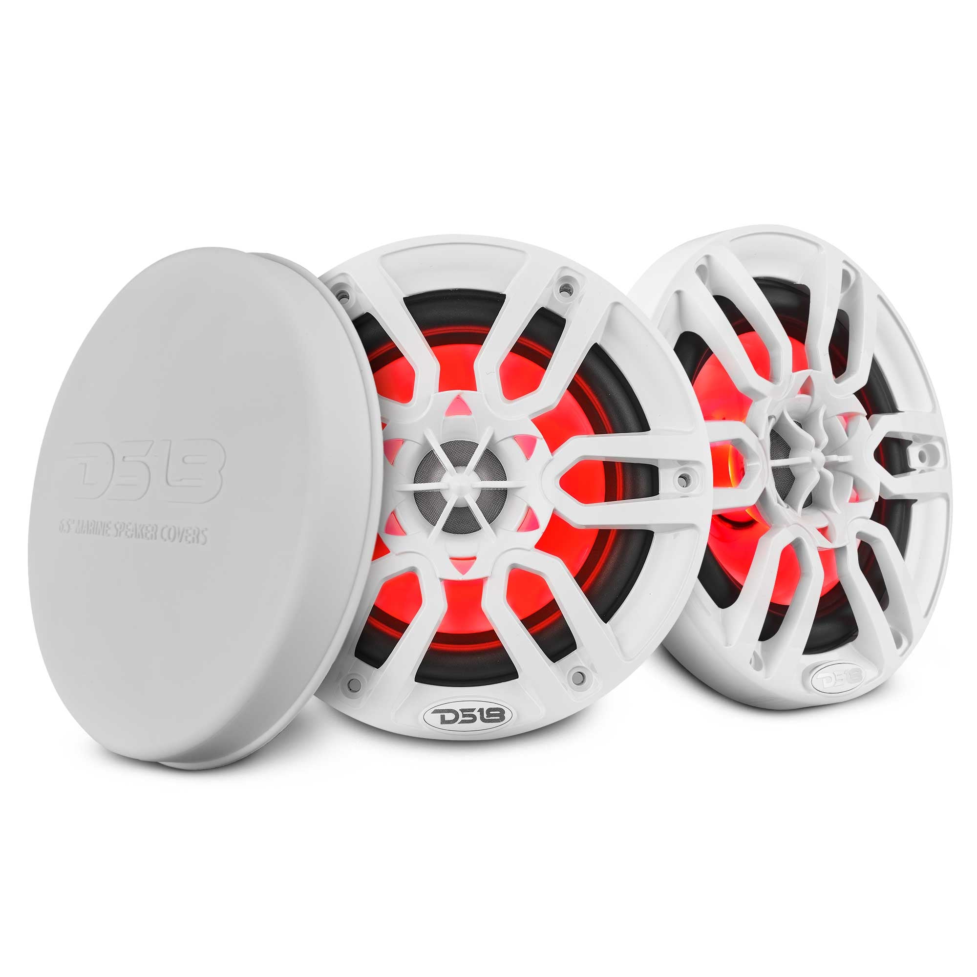 DS18 NXL 6.5" 2-Way Coaxial Marine Speaker with LED RGB Lights | 100W RMS 4-Ohm
