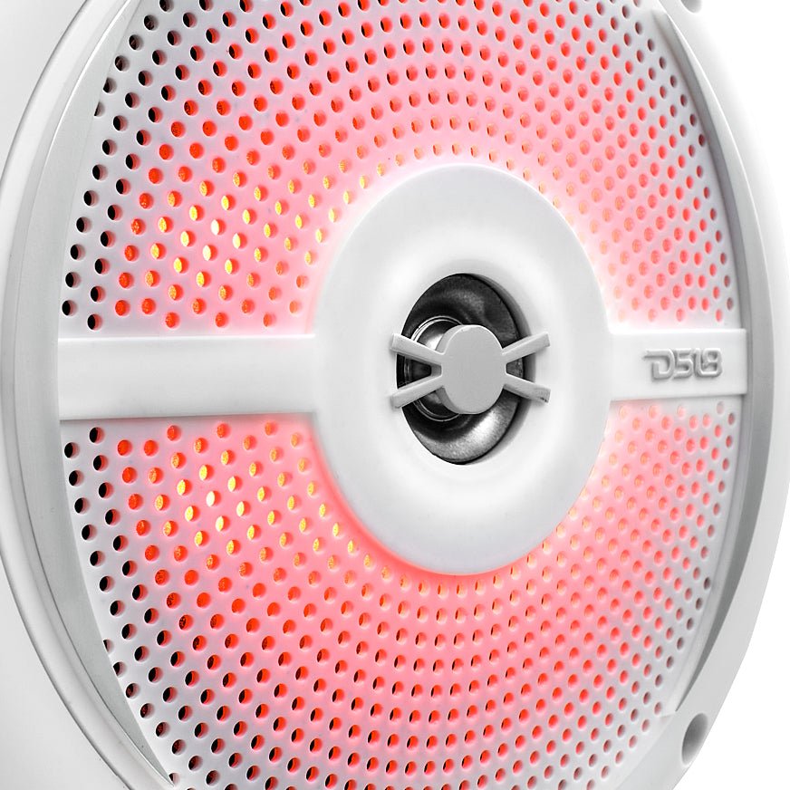 DS18 NXL 6.5" 2-Way Coaxial Marine Shallow Speaker With LED RGB Lights 25 Watts Rms 4-Ohm