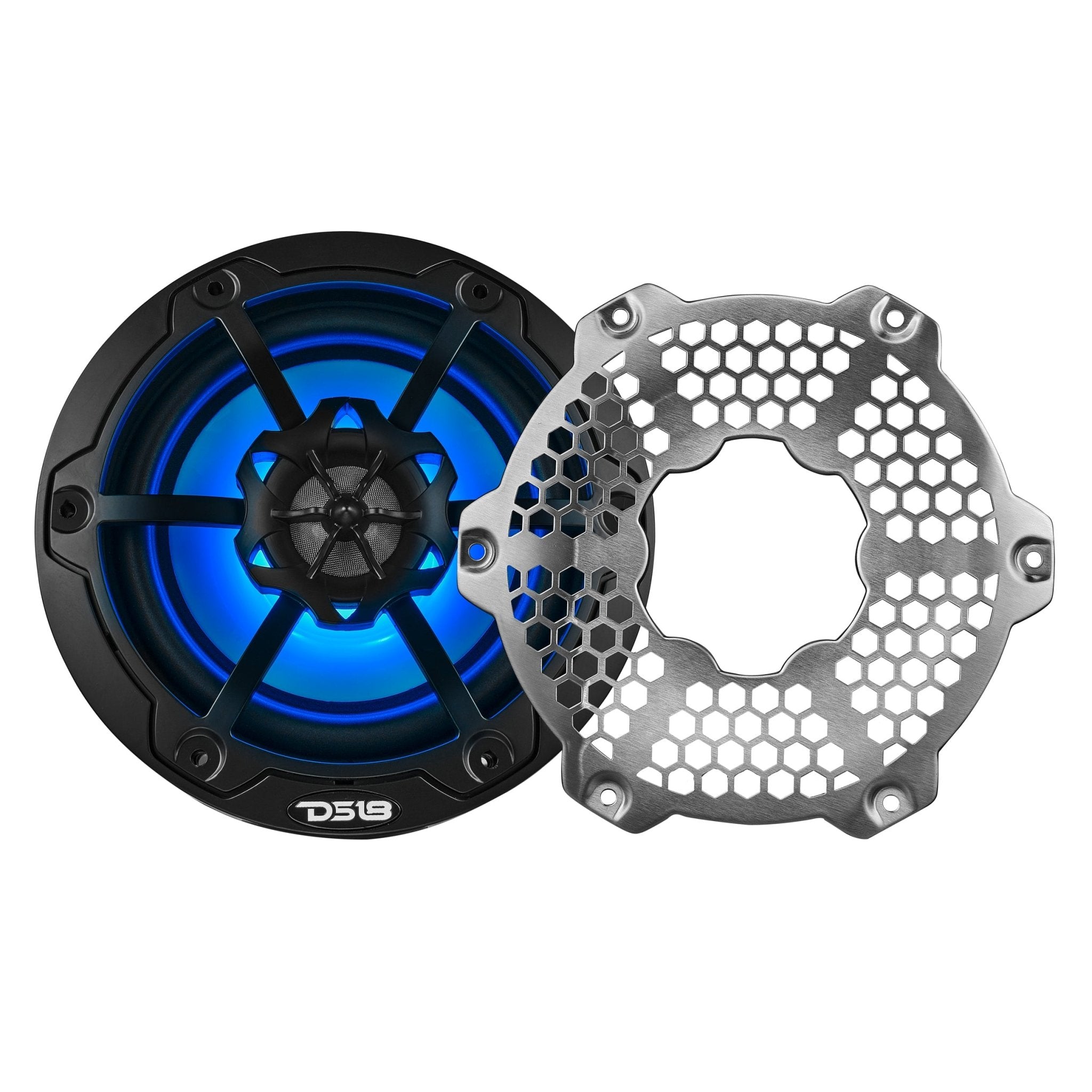 DS18 NXL 6.5" 2-Way Coaxial Marine Speaker with RGB LED Lights 100 Watts Rms 4-Ohm