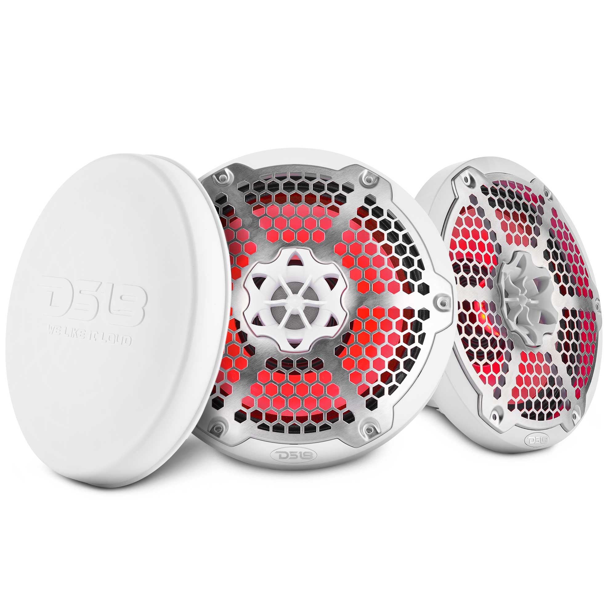 DS18 8” Marine 2-Way Hybrid Speaker with RGB LED, Compression Driver and Neodymium Magnet | 350W RMS 4-Ohm