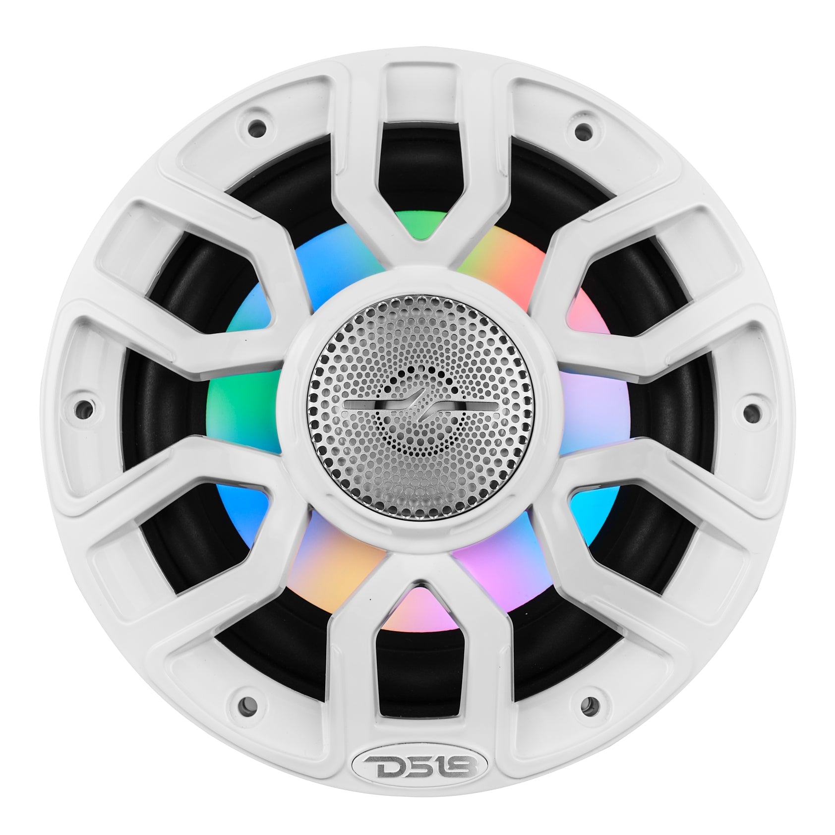 DS18 NXL 8" 2-Way Coaxial Marine Speaker with Bullet Tweeter and Digital Led Lights | 175W RMS 4-Ohm