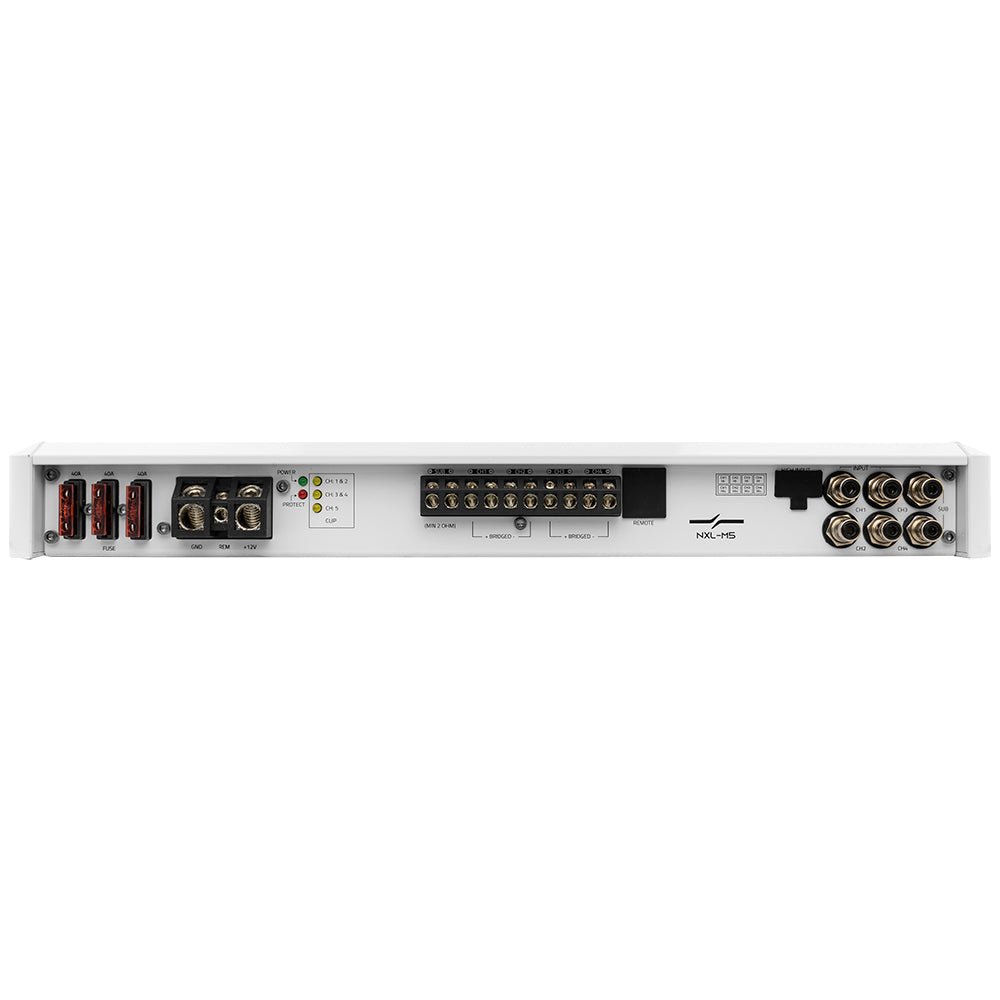 DS18 NXL 5-Channel Full-Range Class D IPX5 Marine Amplifier | 4 x 150W @ 4-Ohm and 1 x 600W RMS @ 2-Ohm