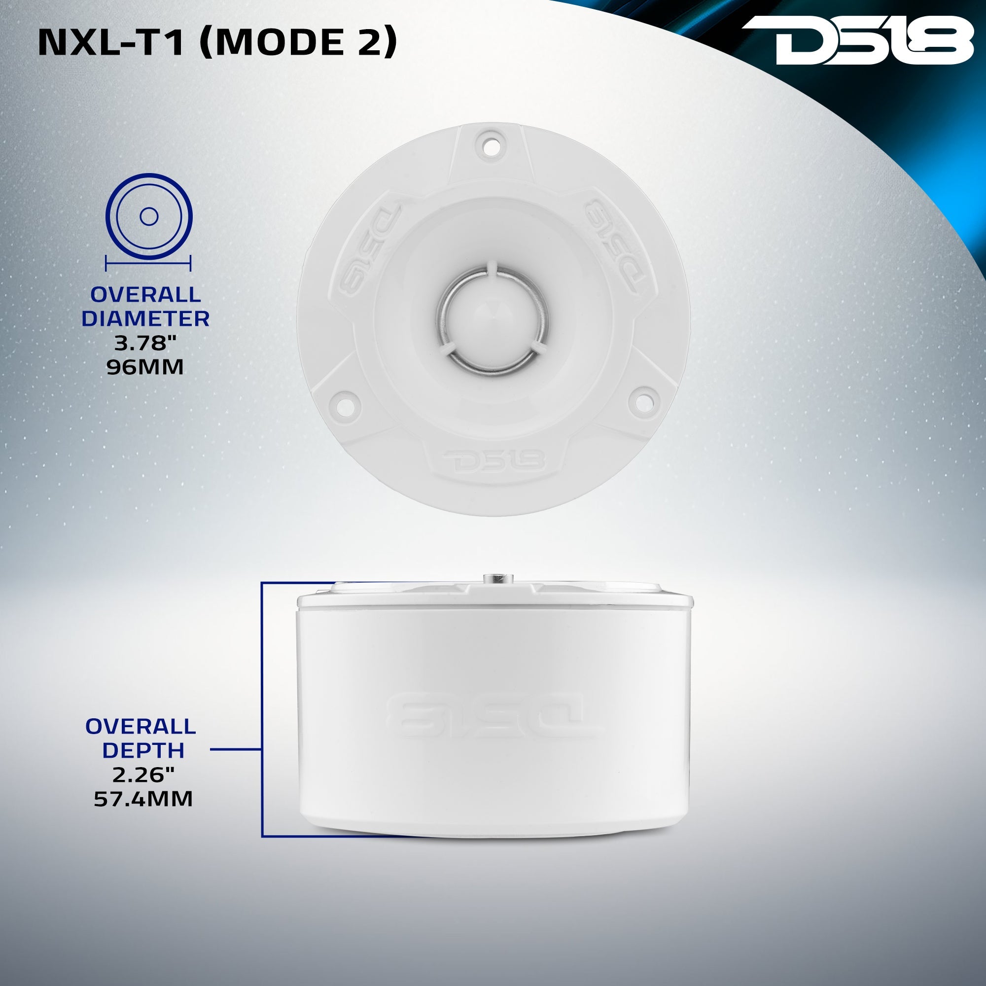 DS18 NXL 3.8” Marine Water-Resistant Super Bullet Tweeter with 1” Aluminum Voice Coil | 120W RMS 4-Ohm