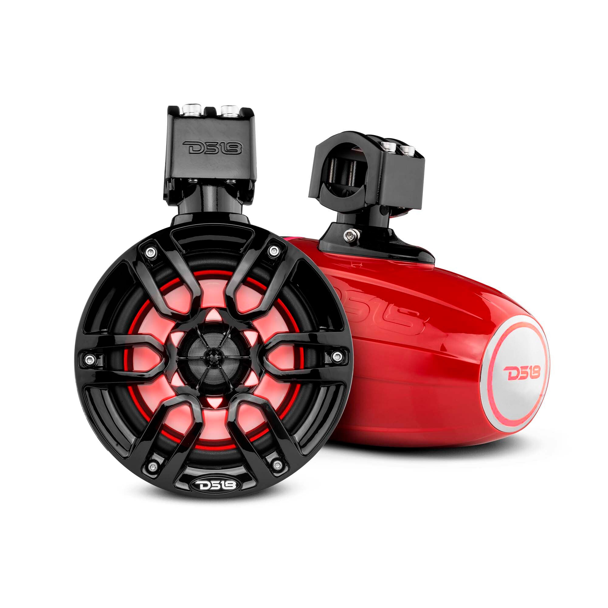 DS18 NXL 6.5" Marine and Powersports Towers LED RGB Lights 100 Watts Rms - Red
