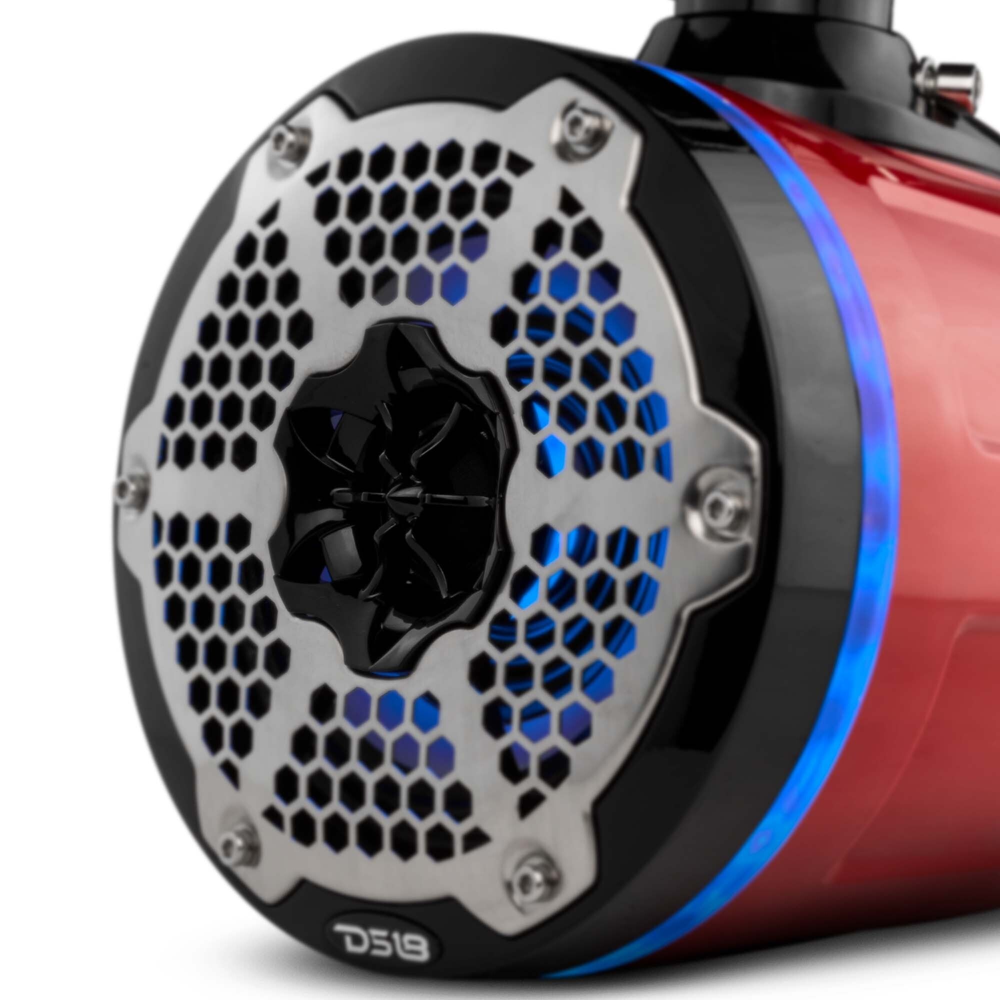 DS18 NXL 6.5" Neodymium Marine and Powersports Towers with Built-in Passive Radiator, 1" Driver and LED RGB Lights 150 Watts Rms -Red