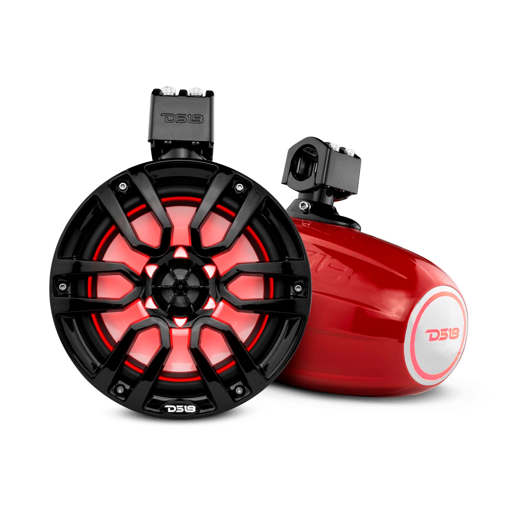 DS18 NXL 8" Marine and Powersports Towers LED RGB Lights 125 Watts Rms - Red