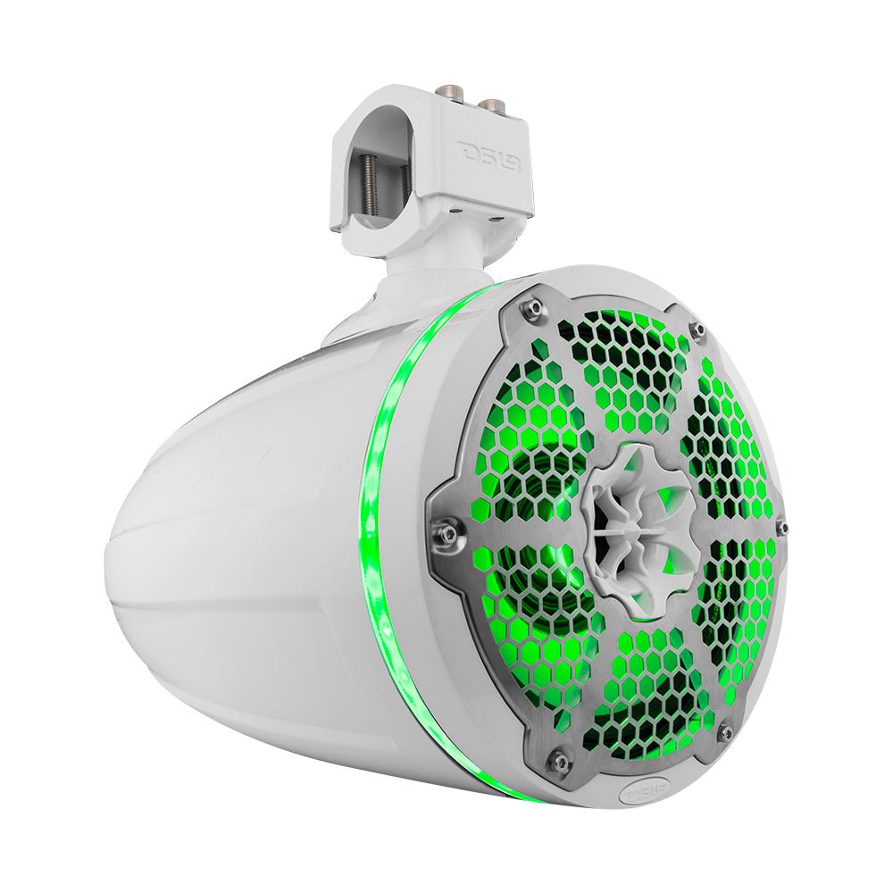 DS18 NXL 8" Neodymium Marine and Powersports Towers with Built-in Passive Radiator, 1" Driver and LED RGB Lights 180 Watts Rms