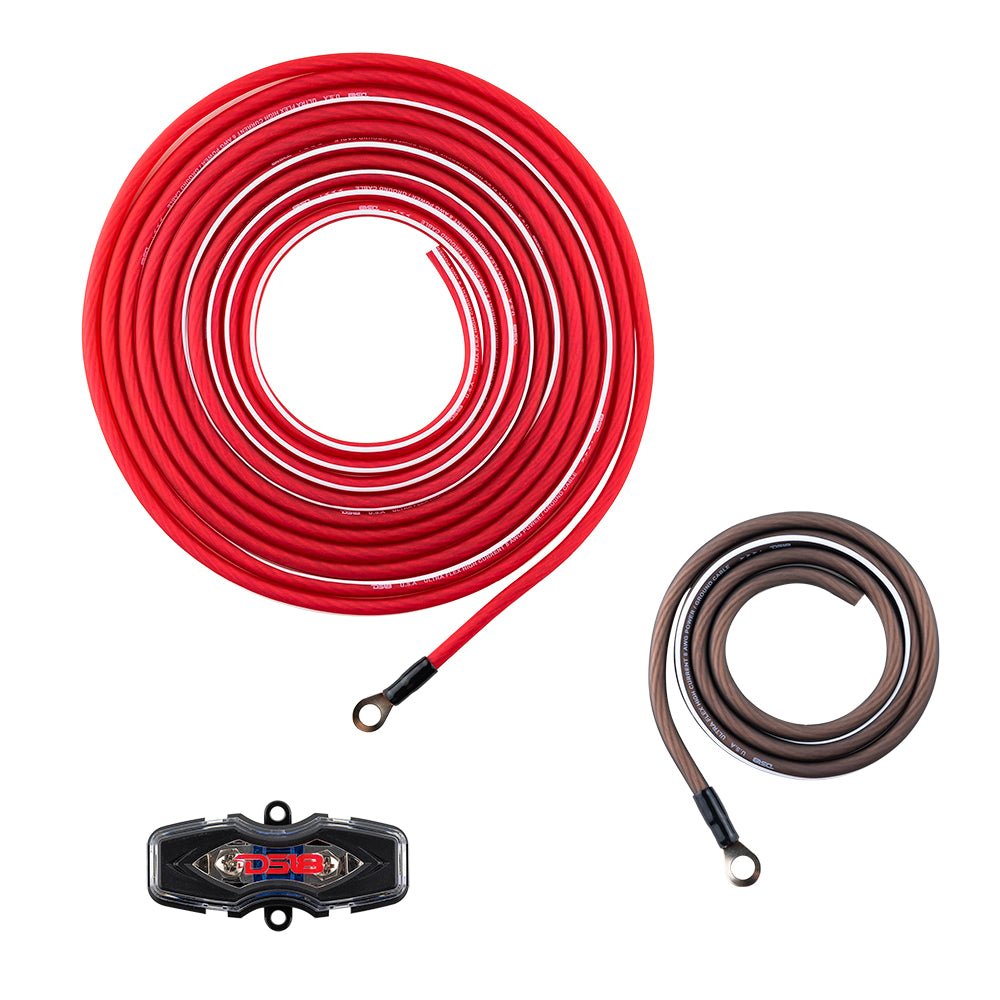 DS18 8-GA OFC 100% Copper Amplifier Installation Kit - RED