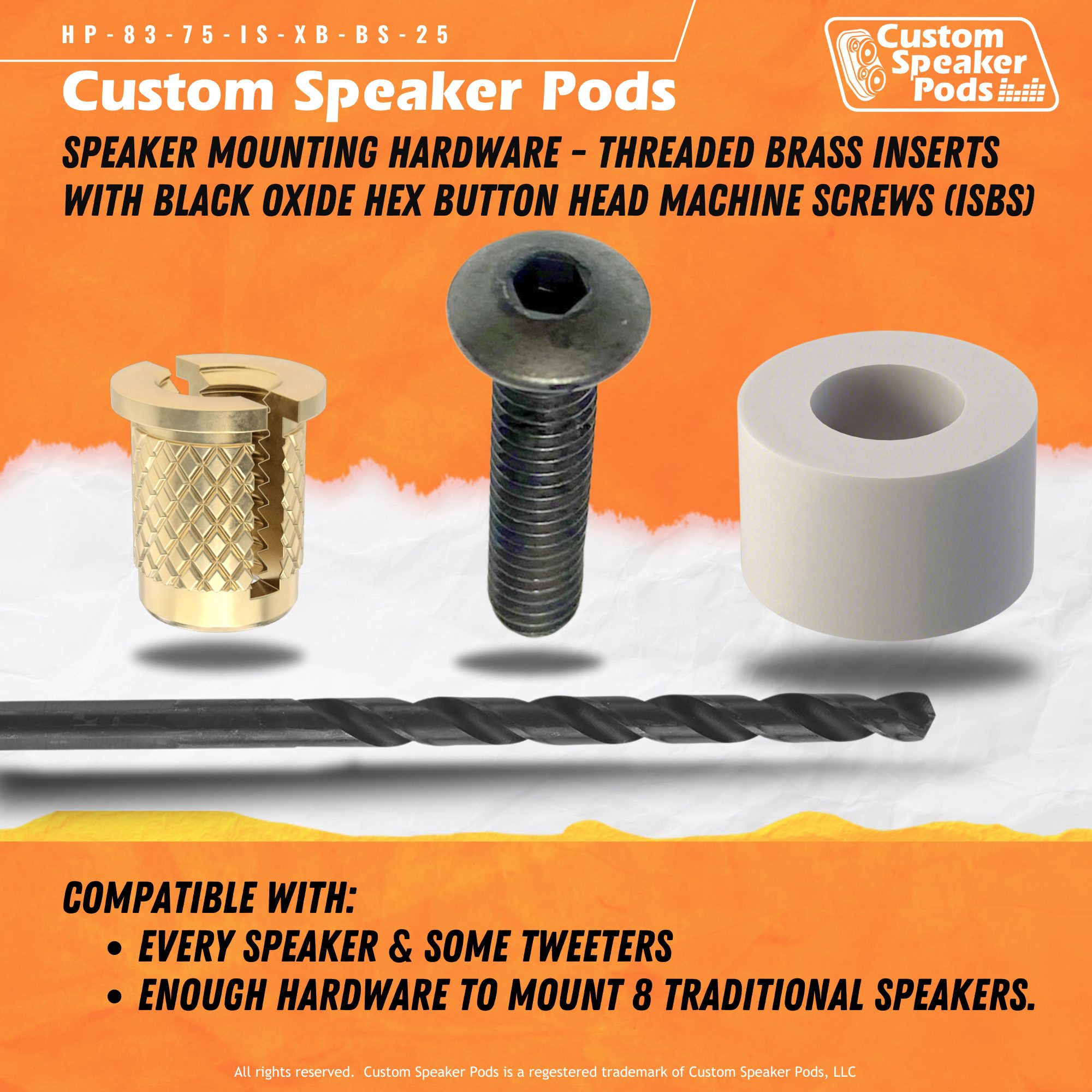 Custom Speaker Pods HP-83-75-IS-XB-BS-25 Speaker Pod Hardware Speaker Pod Hardware