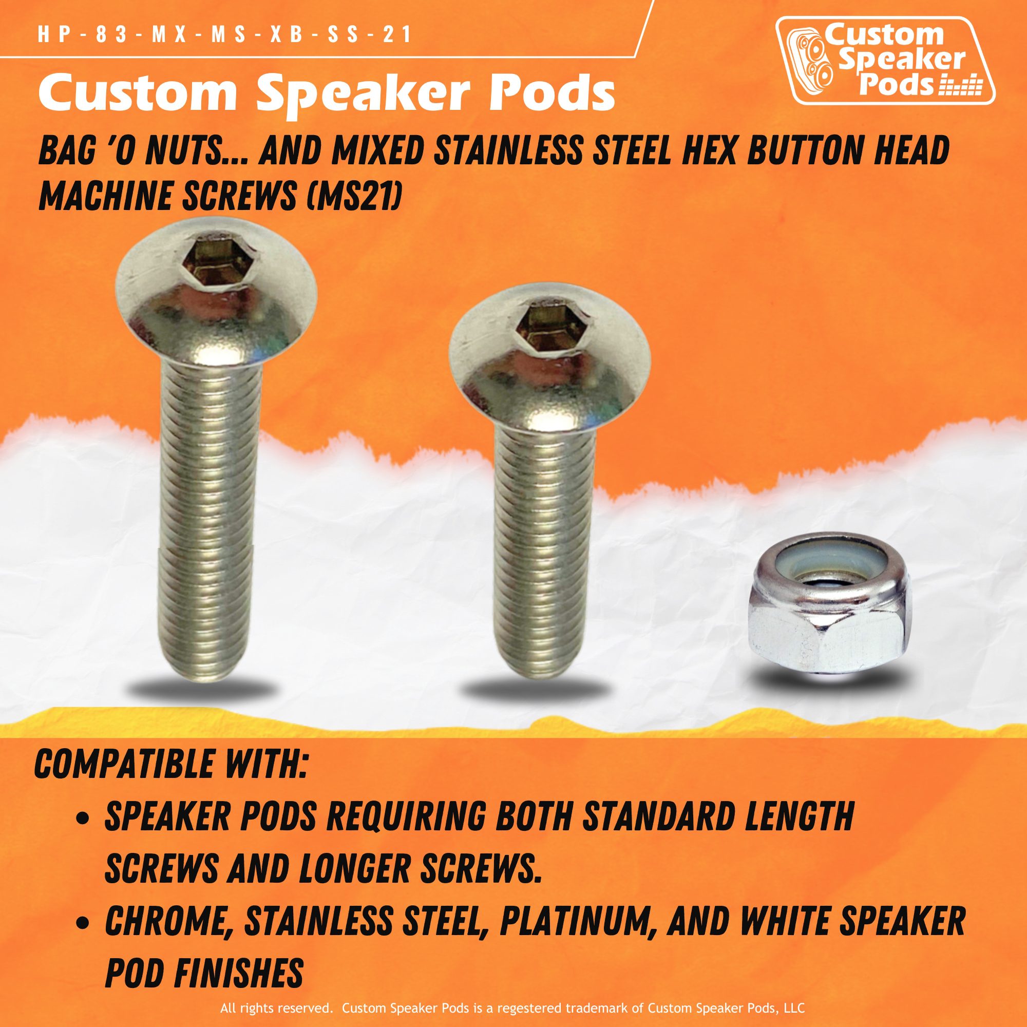 Custom Speaker Pods HP-83-MX-MS-XB-SS-21 Speaker Pod Hardware Speaker Pod Hardware