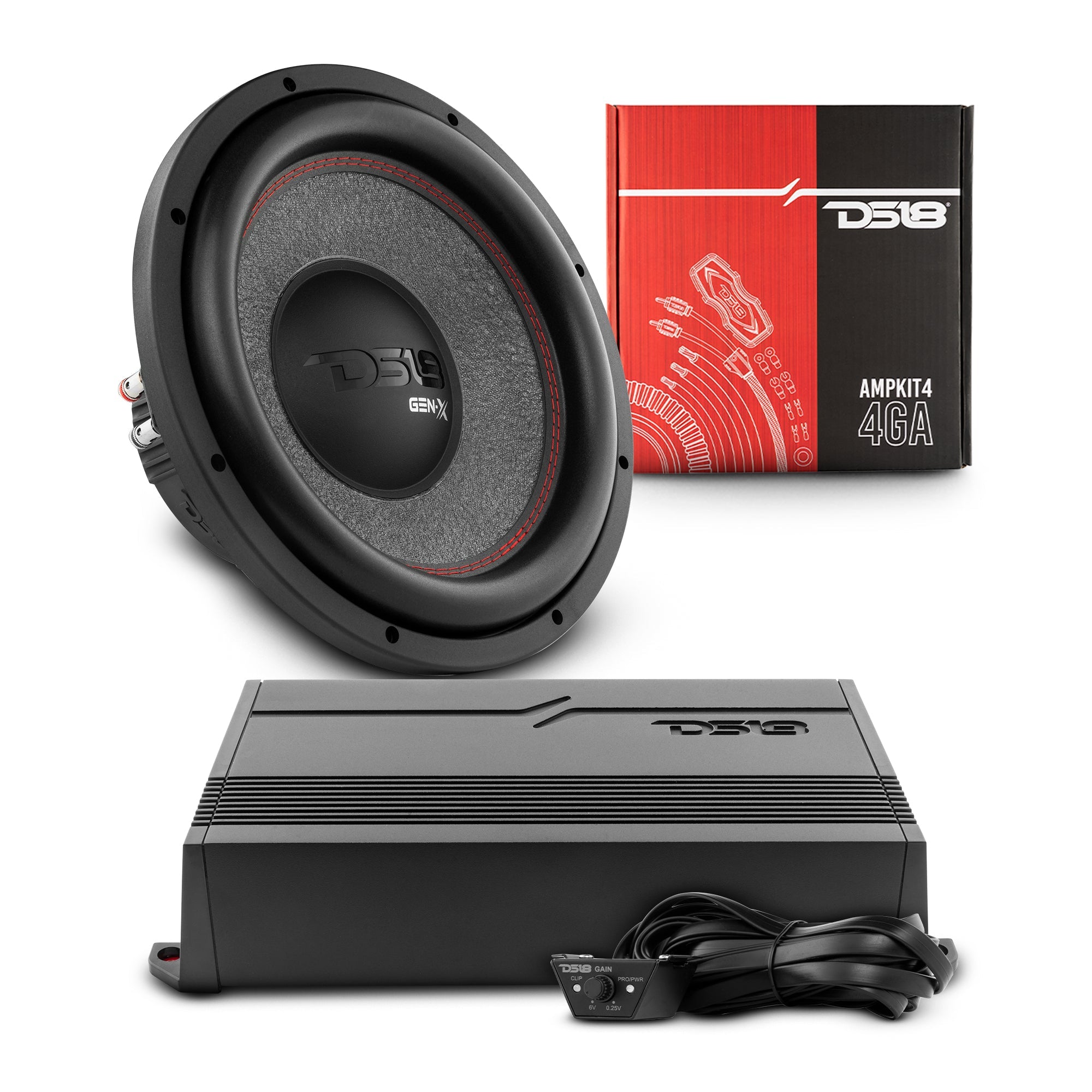 DS18 Car Audio Bass Package | 12” Subwoofer + Monoblock Amplifier