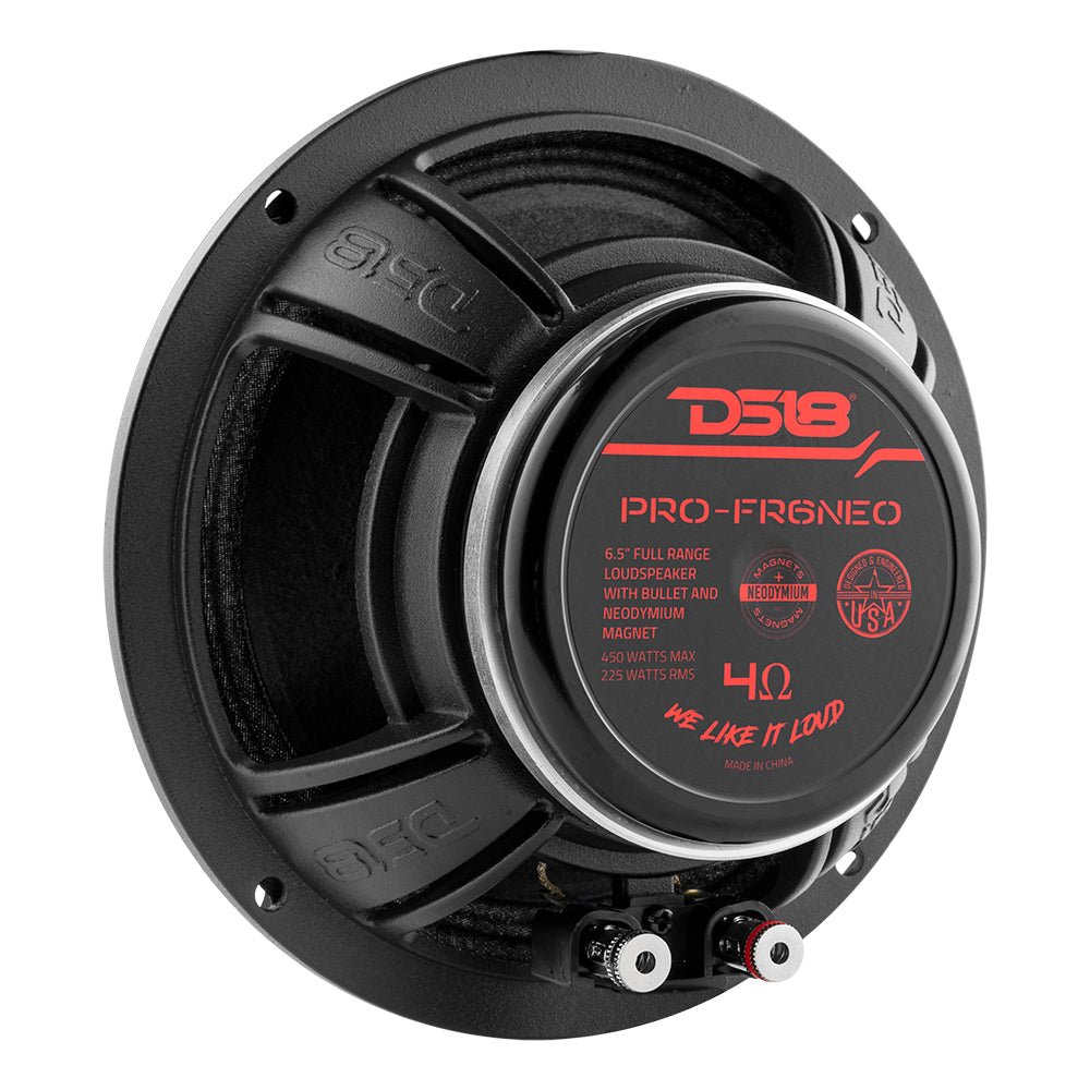DS18 PRO 6.5" Neodymium Full-Range Bullet Loudspeaker 225 Watts Rms 4-Ohm