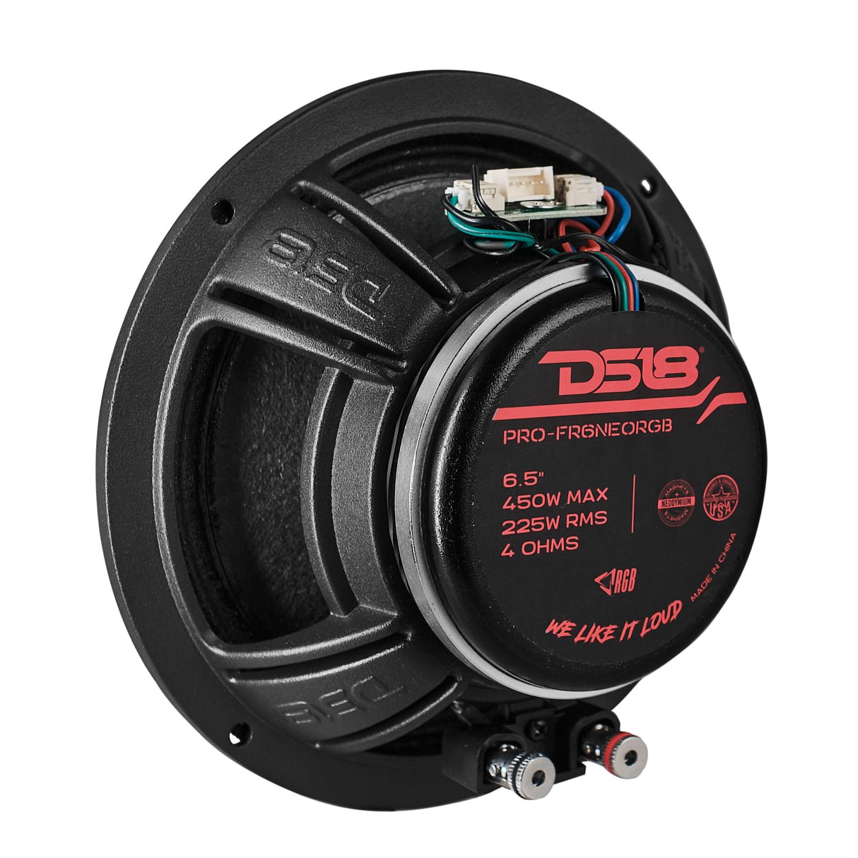 DS18 6.5" Full-Range Loudspeaker with RGB LED Bullet 225 Watts Rms Neodymium Magnet