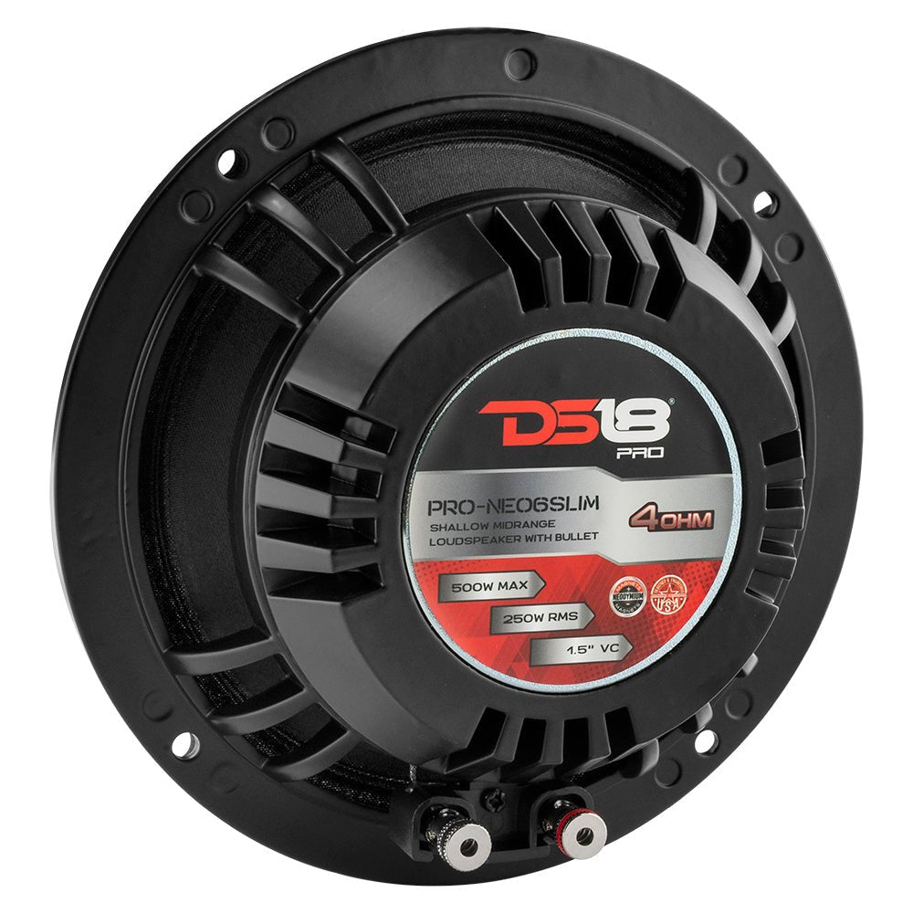 DS18 PRO 6.5" Slim Neodymium Mid-Range Loudspeaker with Bullet | 400W 4-Ohm