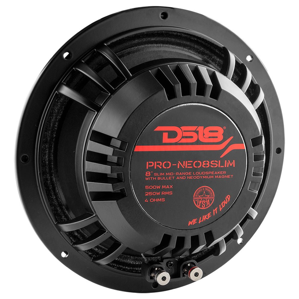 DS18 PRO 8" Slim Neodymium Mid-Range Loudspeaker with Bullet | 500W 4-Ohm