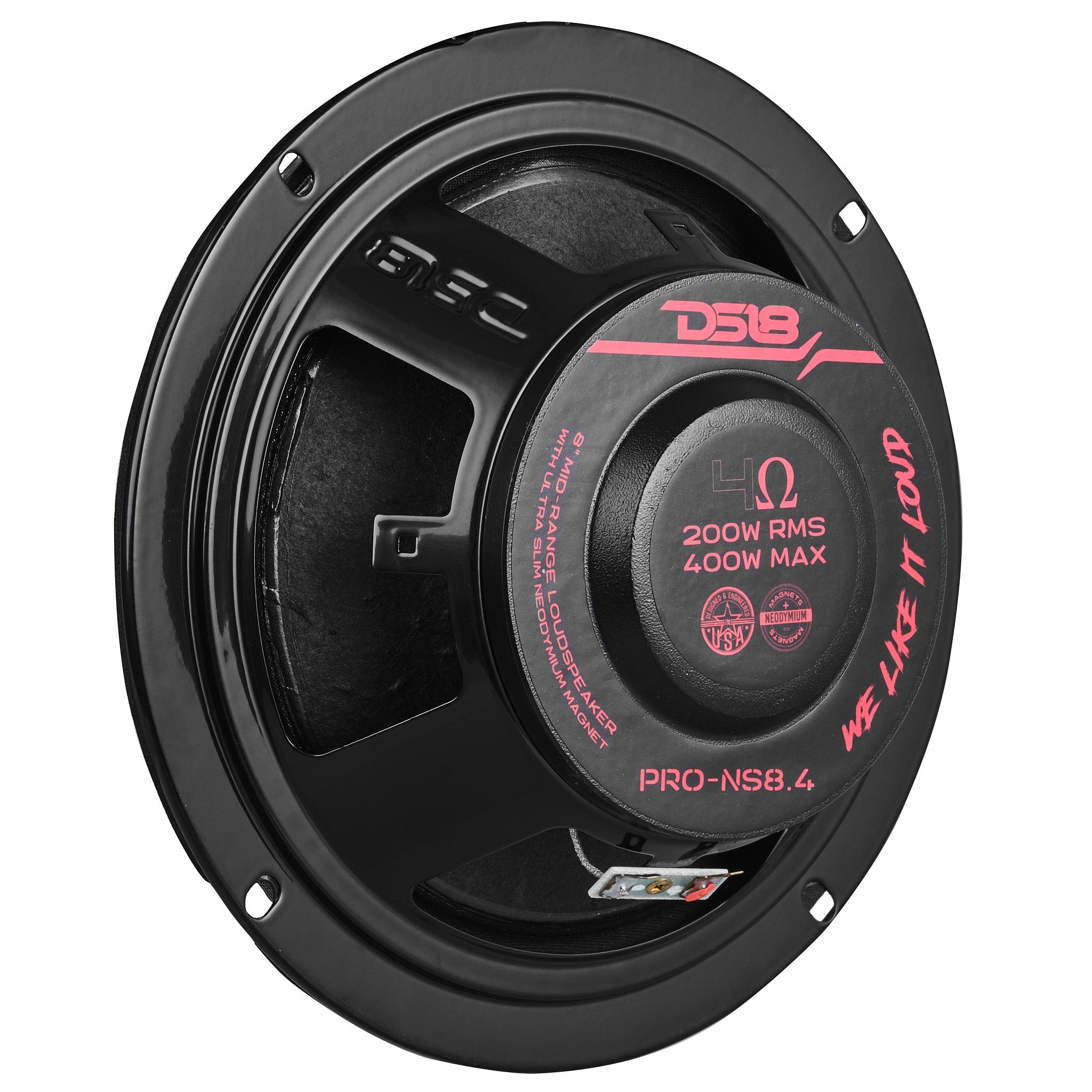 DS18 PRO 8" Shallow Neodymium Full-Range Loudspeaker 200 Watts Rms 4-Ohm