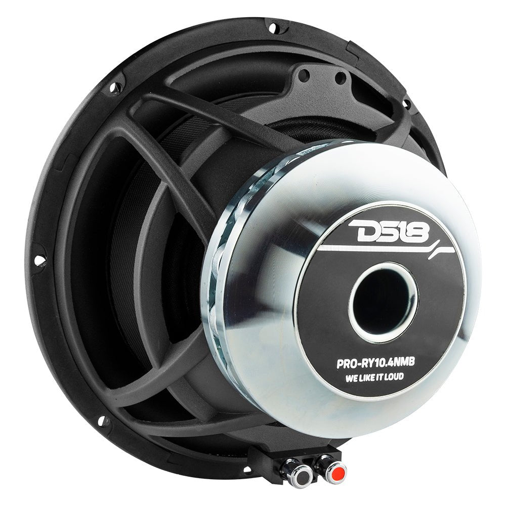 DS18 PRO 10" Neodymium Water resistant Carbon Fiber Cone Mid-Bass Woofer 450 Watts Rms 4-Ohm